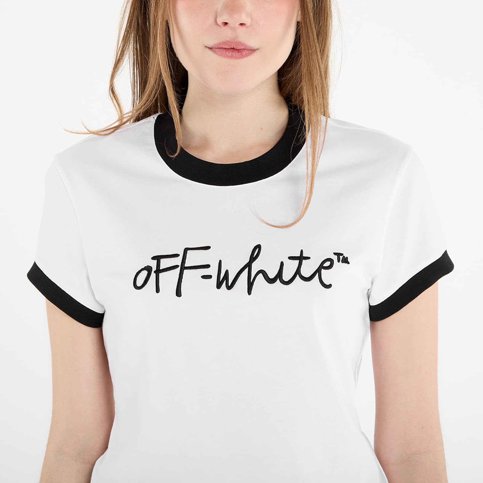 T-shirts  Off-White Embr Script Fitted Tee White