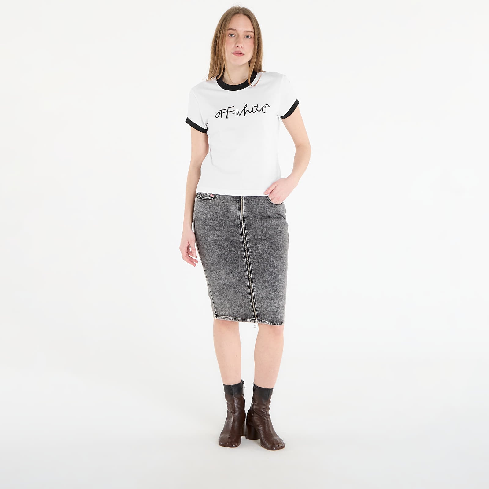 T-shirts  Off-White Embr Script Fitted Tee White
