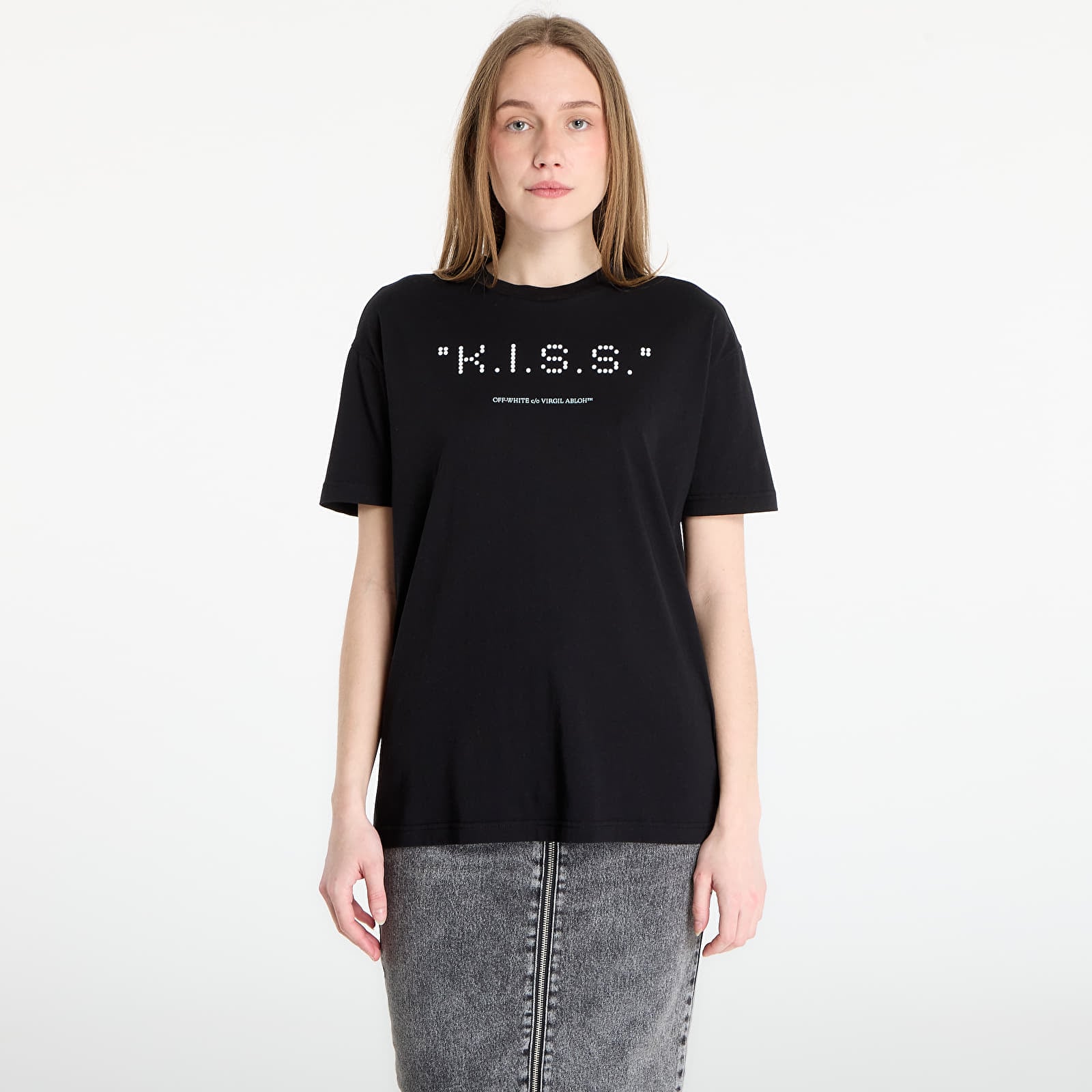 Tričká Off-White Kiss Quote Reg Tee Black