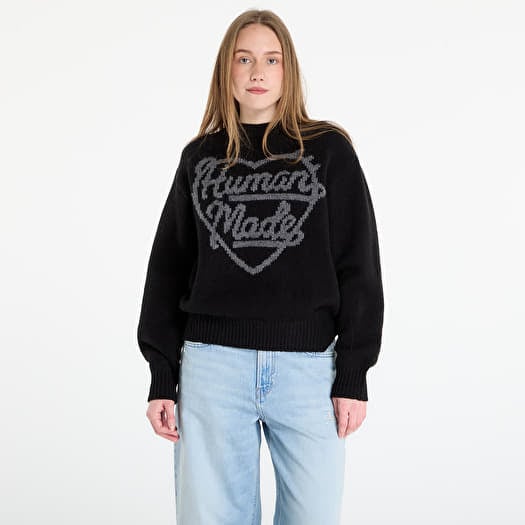 Džemper HUMAN MADE Heart Knit Sweater UNISEX Black