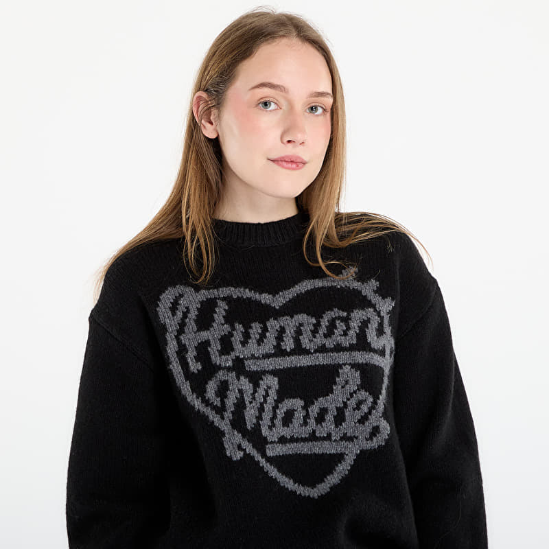 HUMAN MADE Heart Knit Sweater UNISEX Black | Footshop