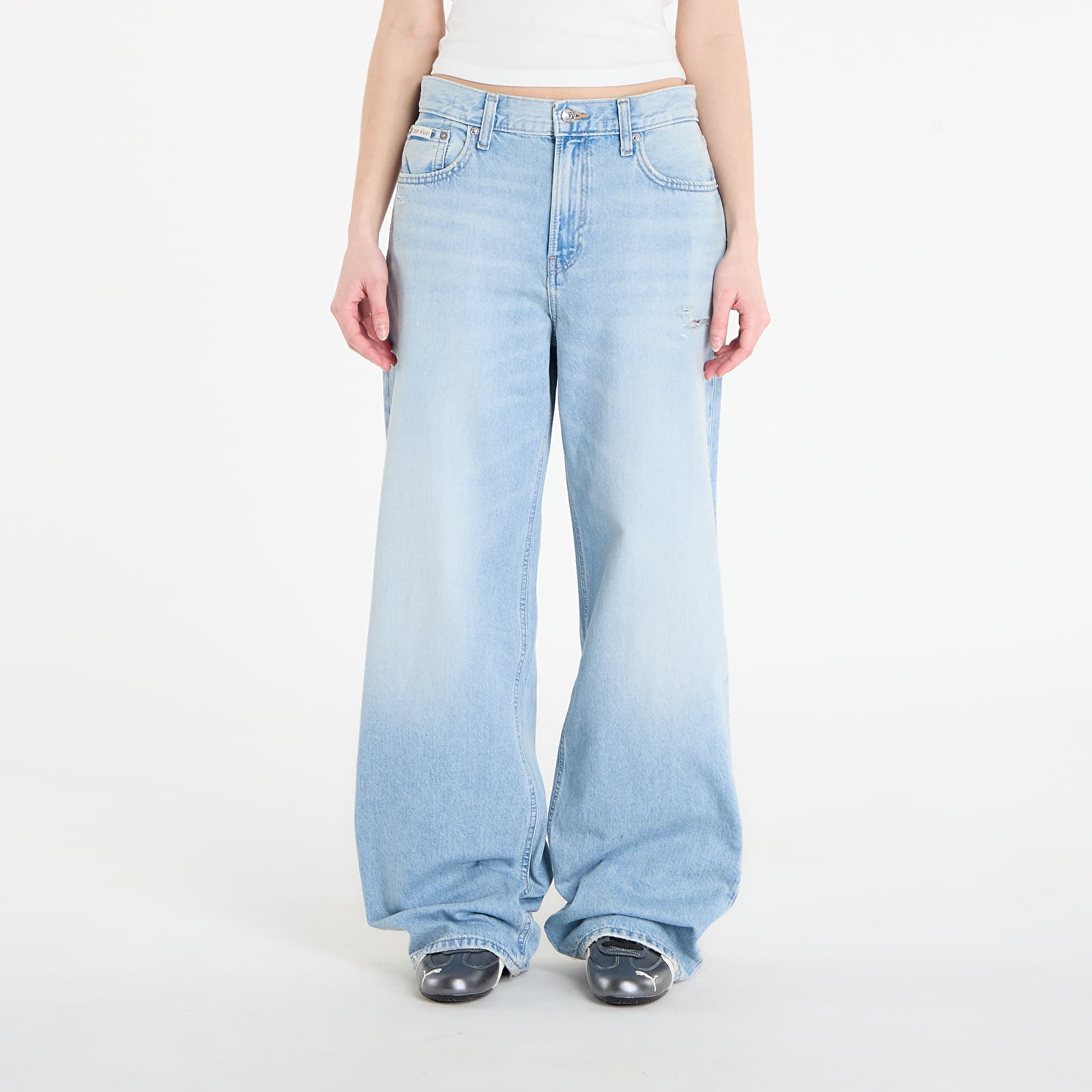 Kavbojke Calvin Klein Jeans Low Rise Baggy Ramshead Blue