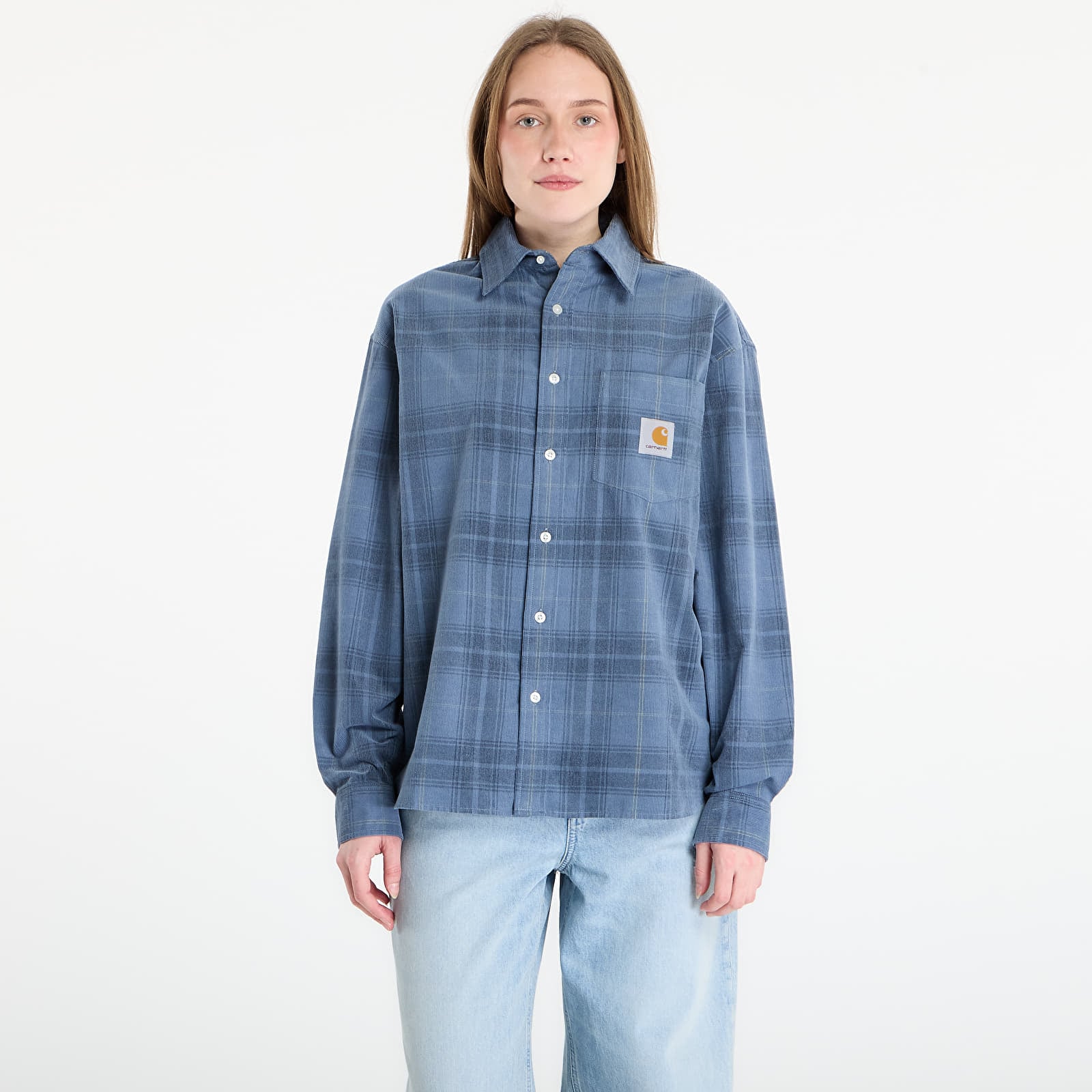 Košile Carhartt WIP L/S Wilber Shirt UNISEX Wilber Check/ Velvet Blue