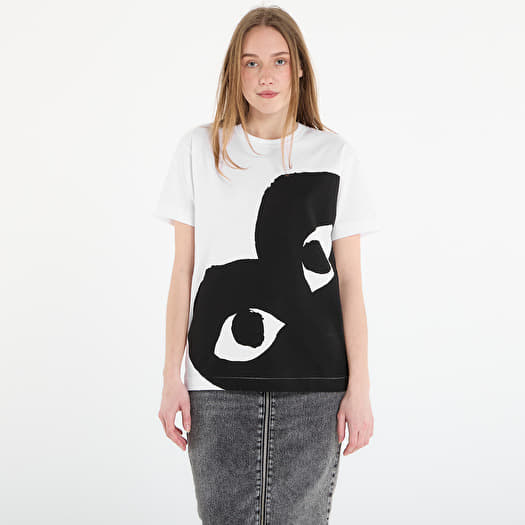T-shirts Comme des Garçons PLAY Black Heart Tee White (AX-T347