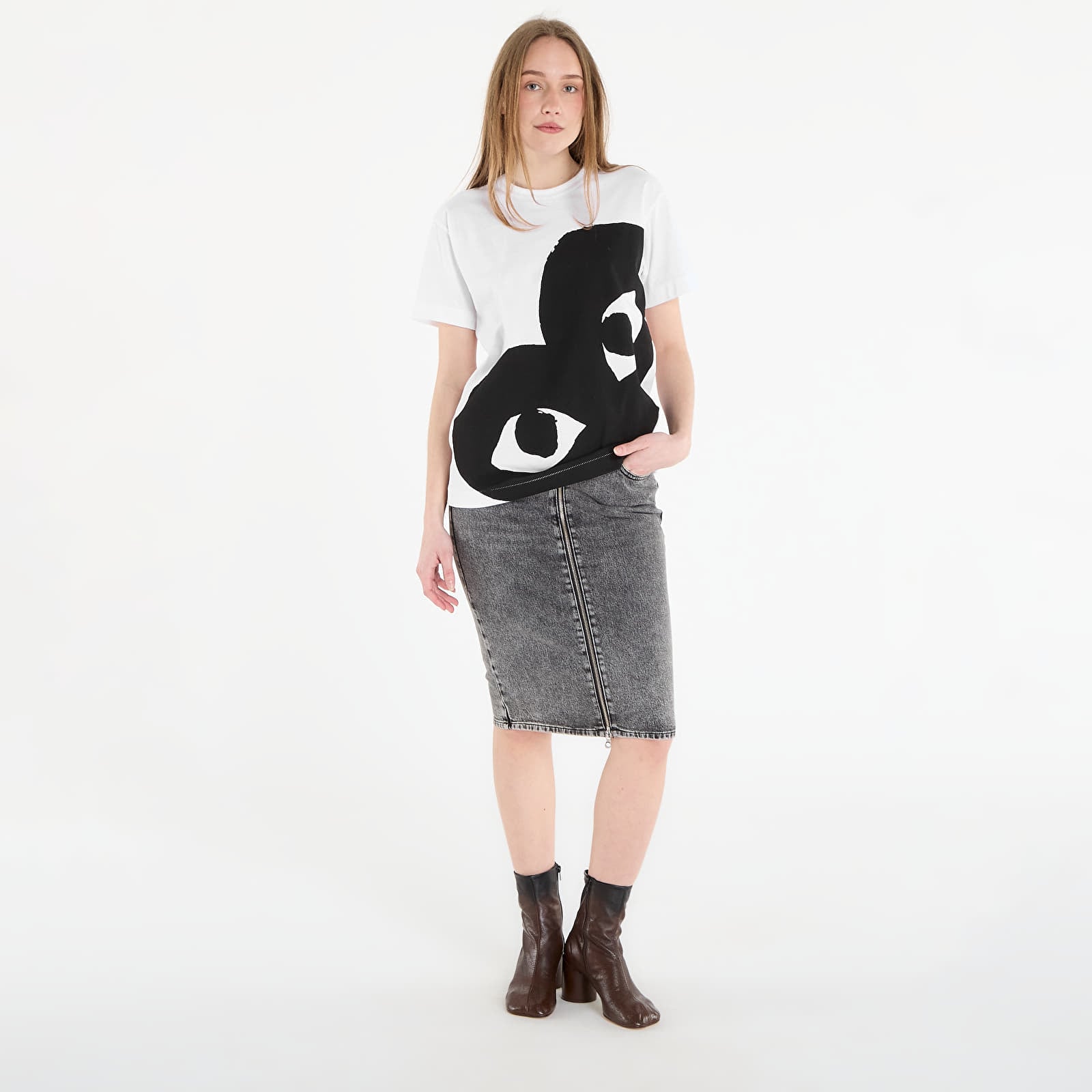 T-paidat Comme des Garçons PLAY Black Heart Tee White