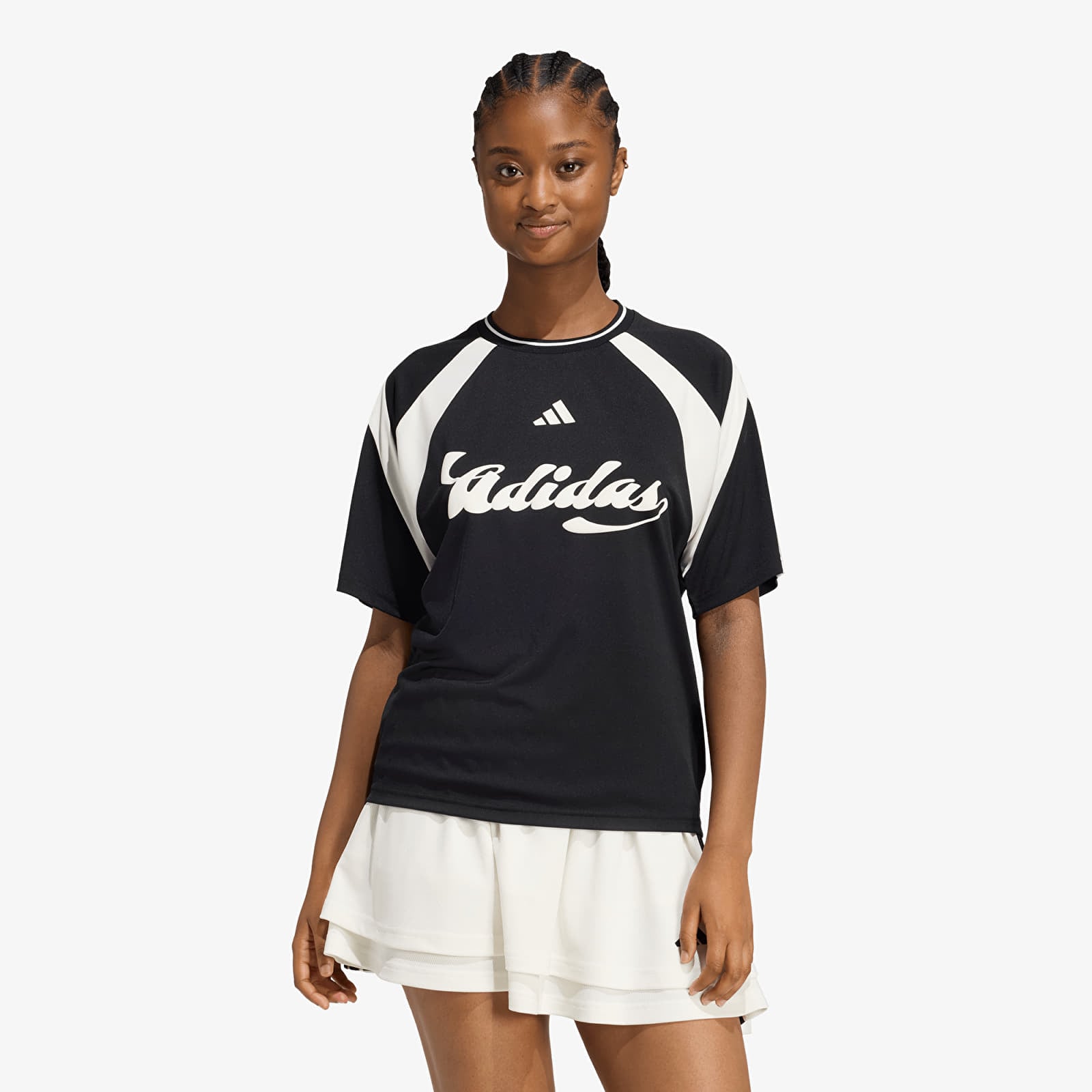 Moteriški marškinėliai adidas W Her Tee Black/ Off White/ White