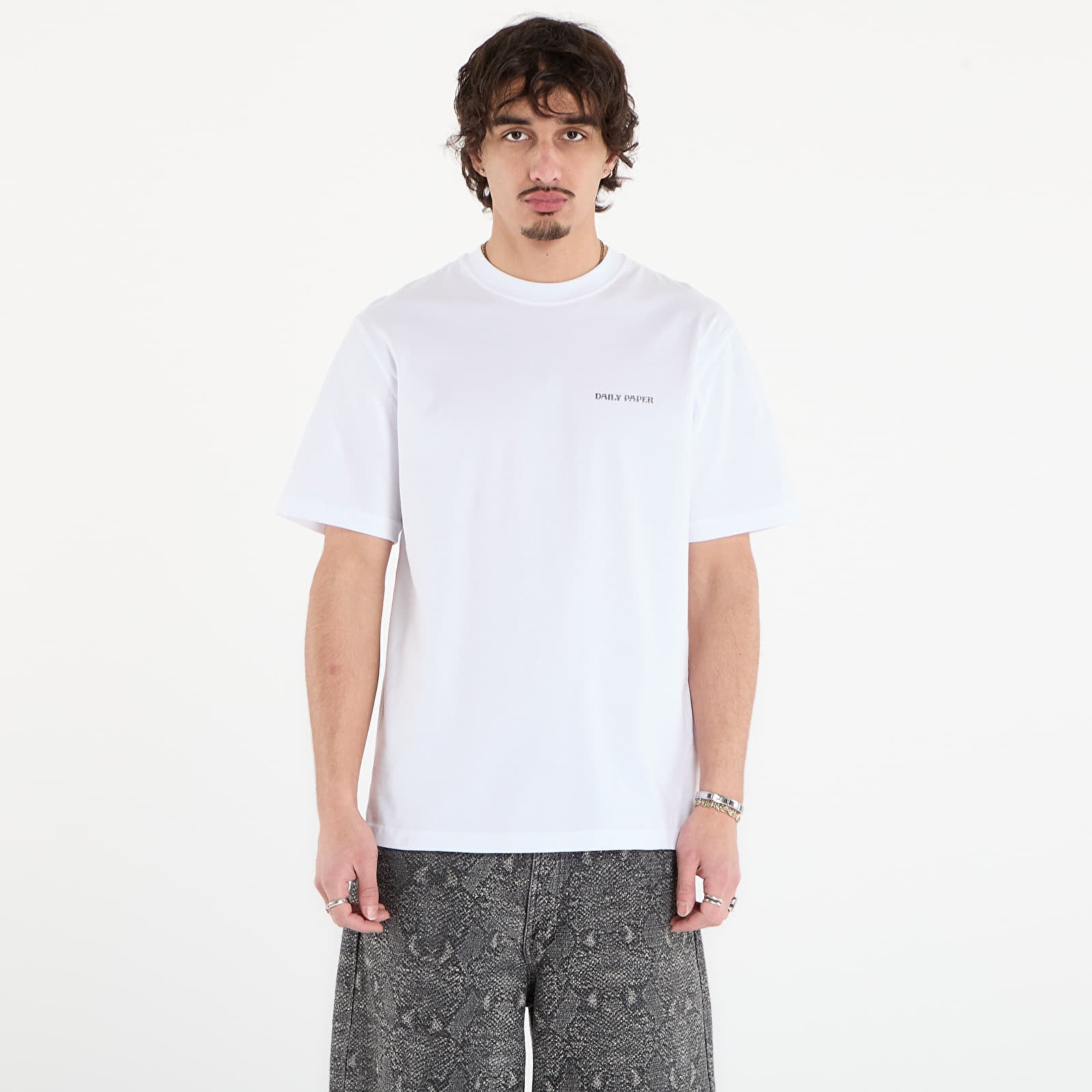 Magliette Daily Paper Snake Shield Ss Tee White