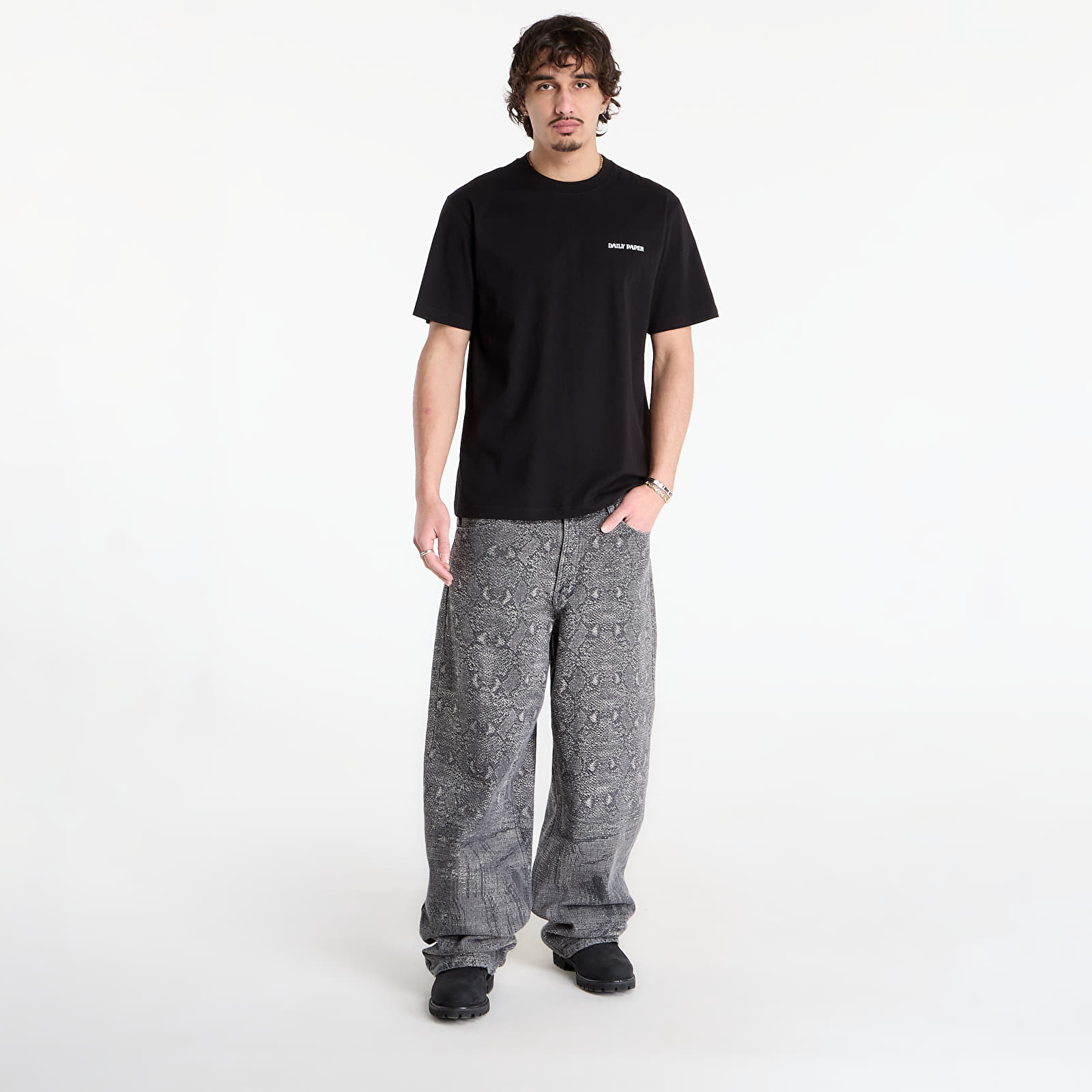 Magliette Daily Paper Chain Shield T-Shirt Black