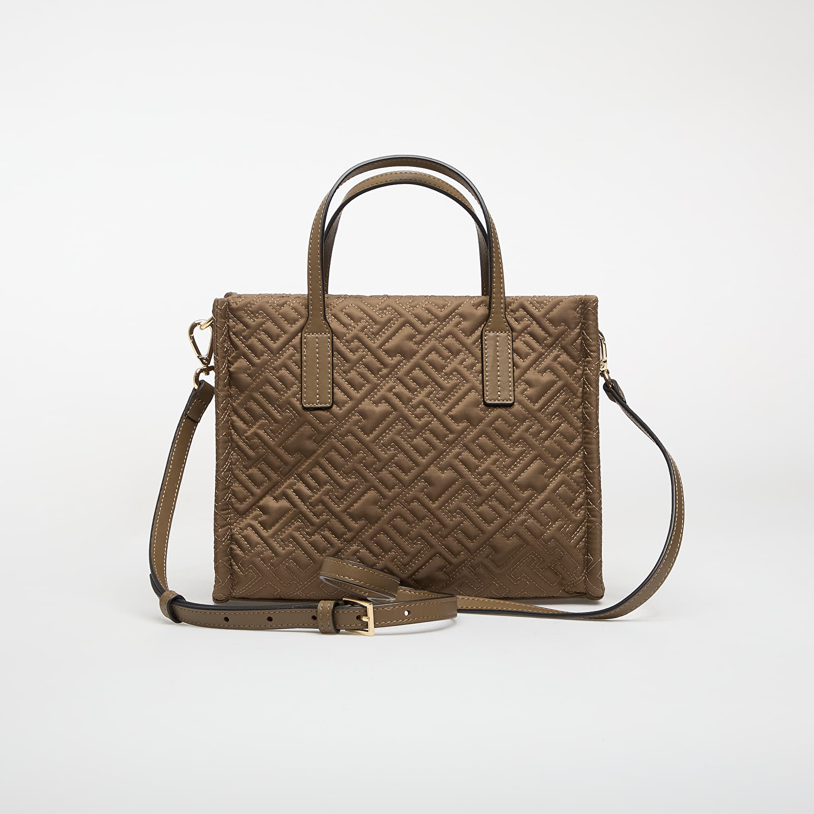 Handbags Tommy Hilfiger Th City Mini Tote Mono Nylon Brown