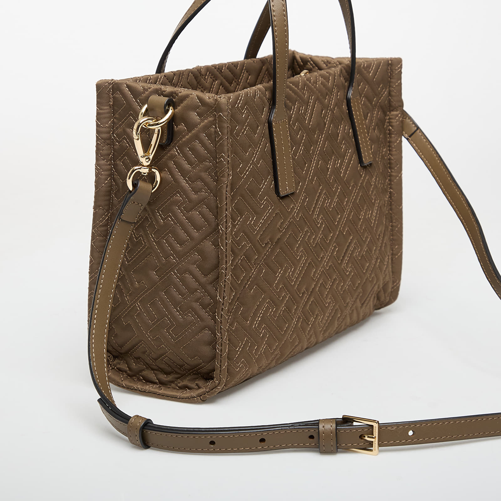 Handbags Tommy Hilfiger Th City Mini Tote Mono Nylon Brown