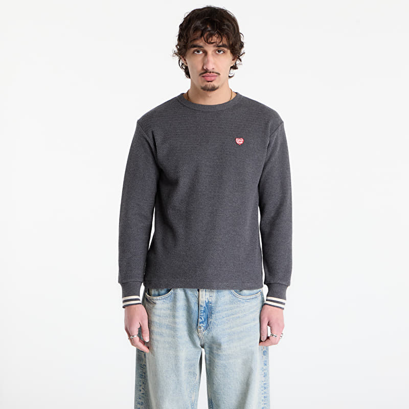 Genser HUMAN MADE Thermal L/S T-Shirt UNISEX Charcoal