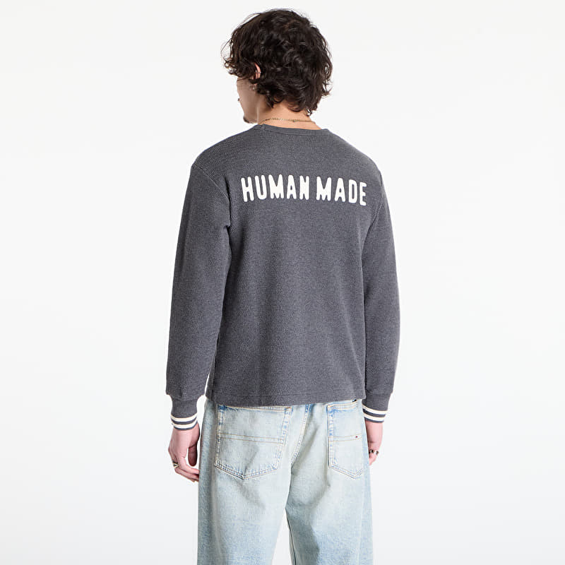 トップス HUMAN MADE Thermal L/S T-Shirt Charcoal Sweaters HUMAN MADE Thermal L/S T-Shirt UNISEX Charcoal