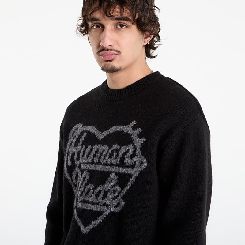 HUMAN MADE Heart Knit Sweater UNISEX Black | Footshop