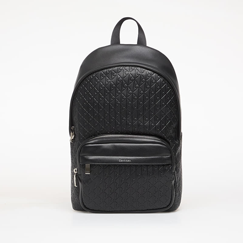 Calvin Klein Emblem Aop Emboss Round Backpack Black