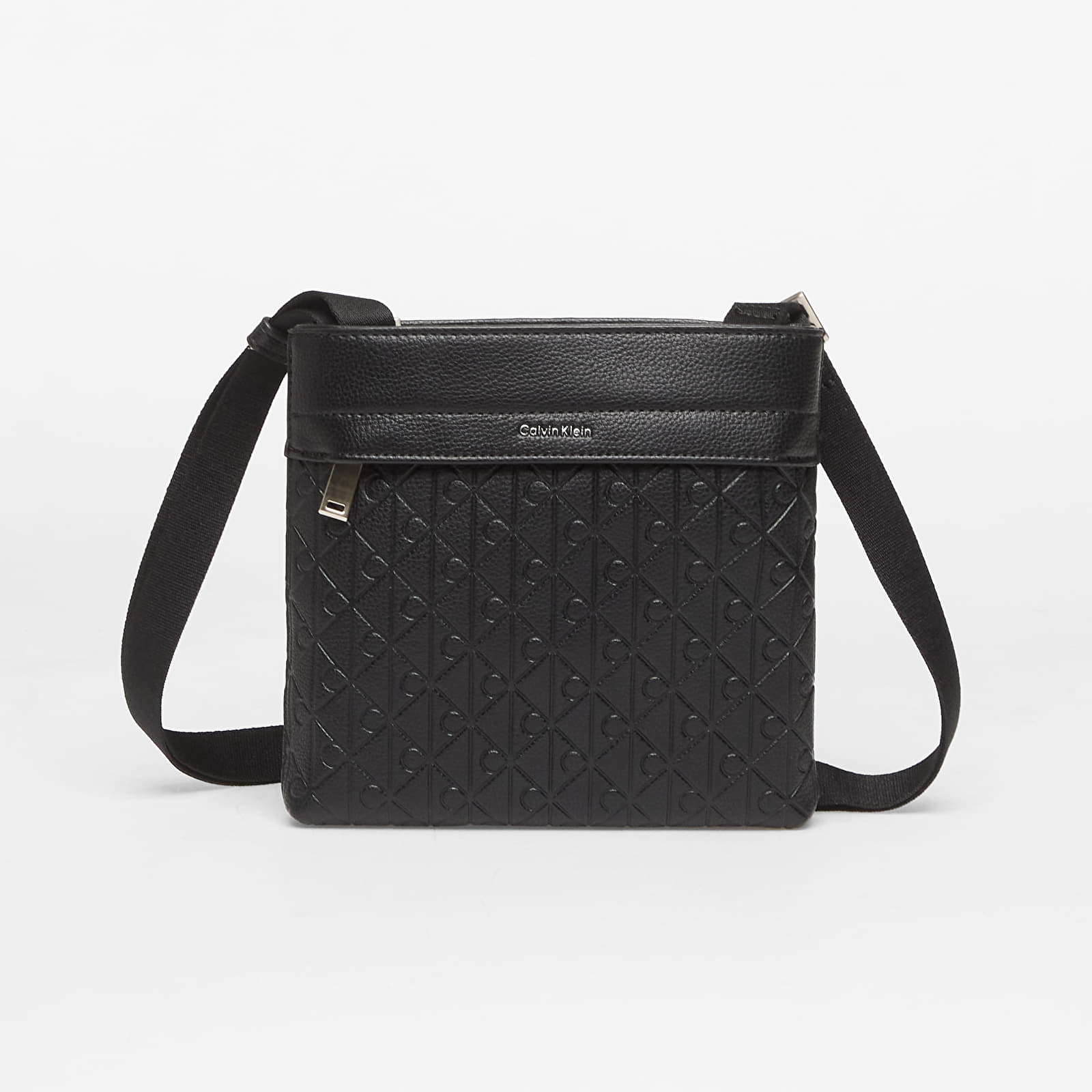 Axelremsväskor för män Calvin Klein Emblem Aop Emboss Flatpack Black