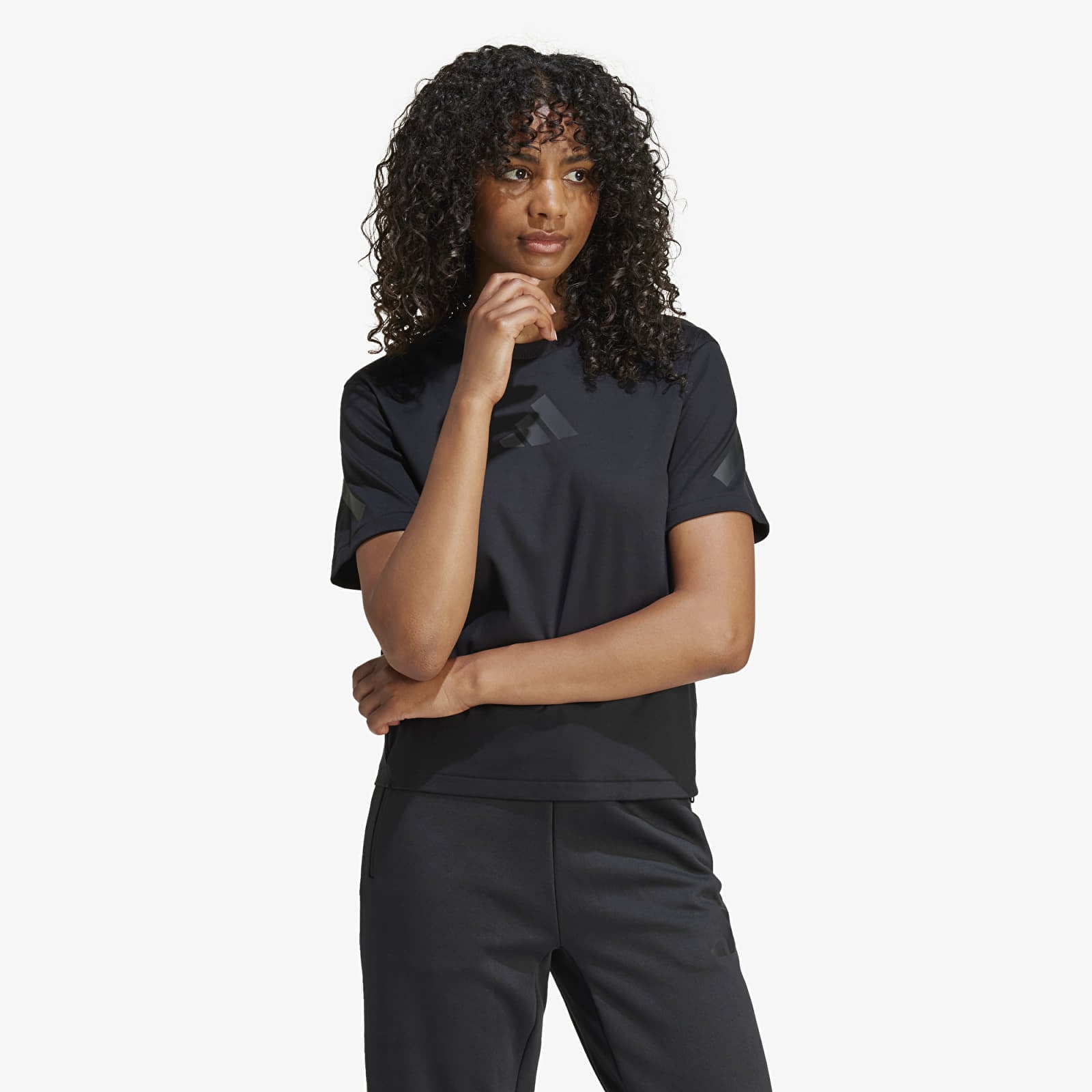 Dames T-shirts adidas W Z.N.E. Tee Black