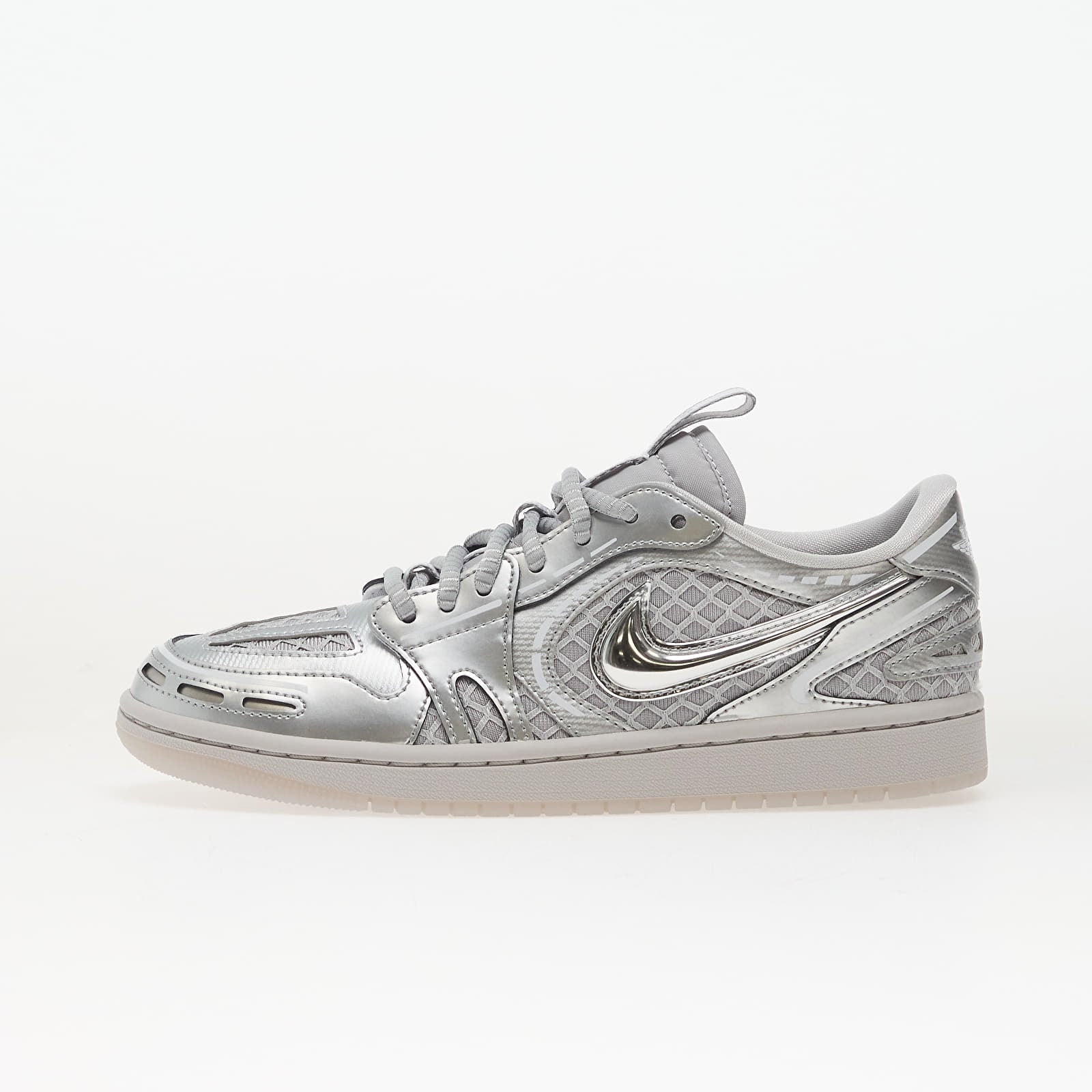 Sapatos de mulher Air Jordan W 1 Low Method Of Make Neutral Grey/ Metallic Silver-White