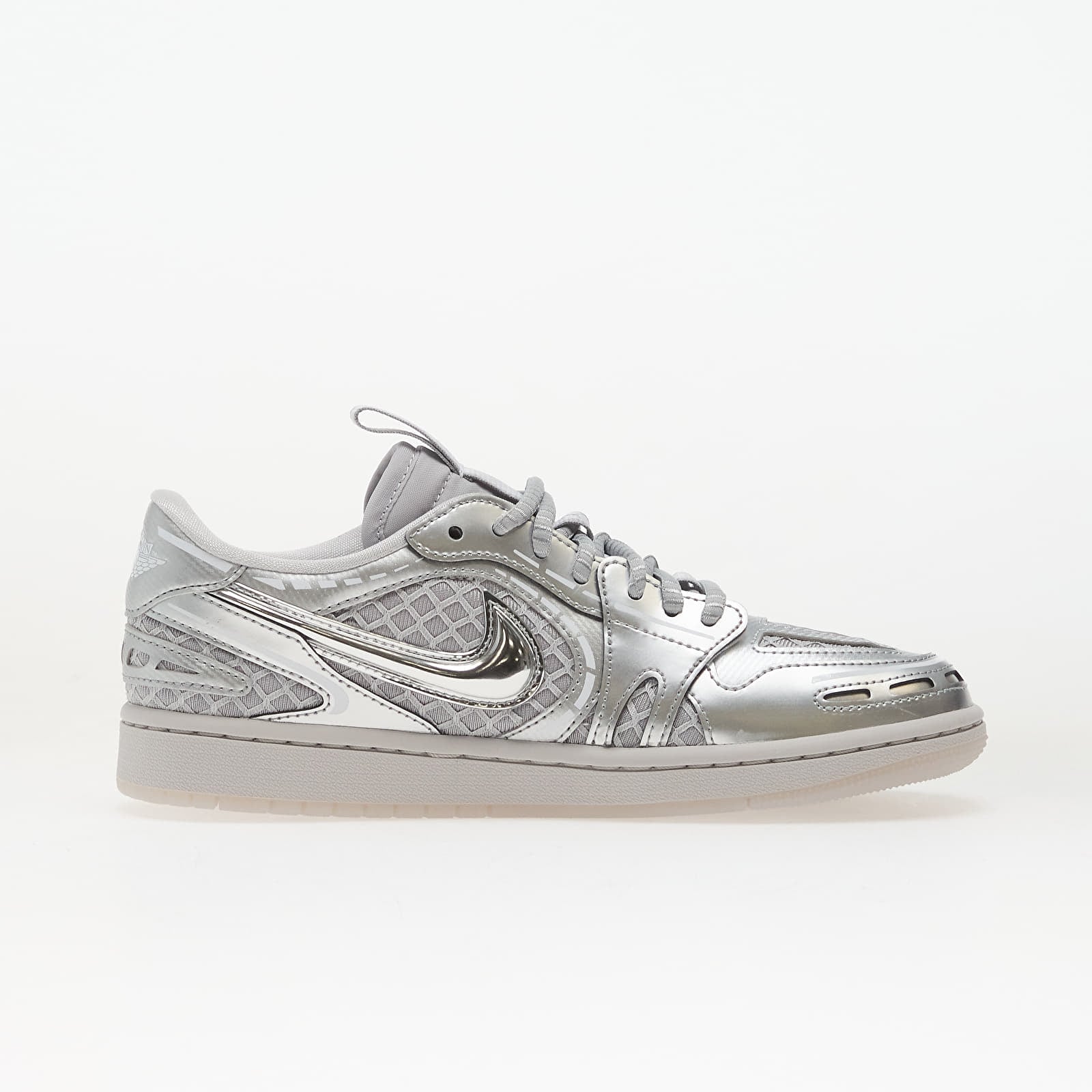 Sapatos de mulher Air Jordan W 1 Low Method Of Make Neutral Grey/ Metallic Silver-White