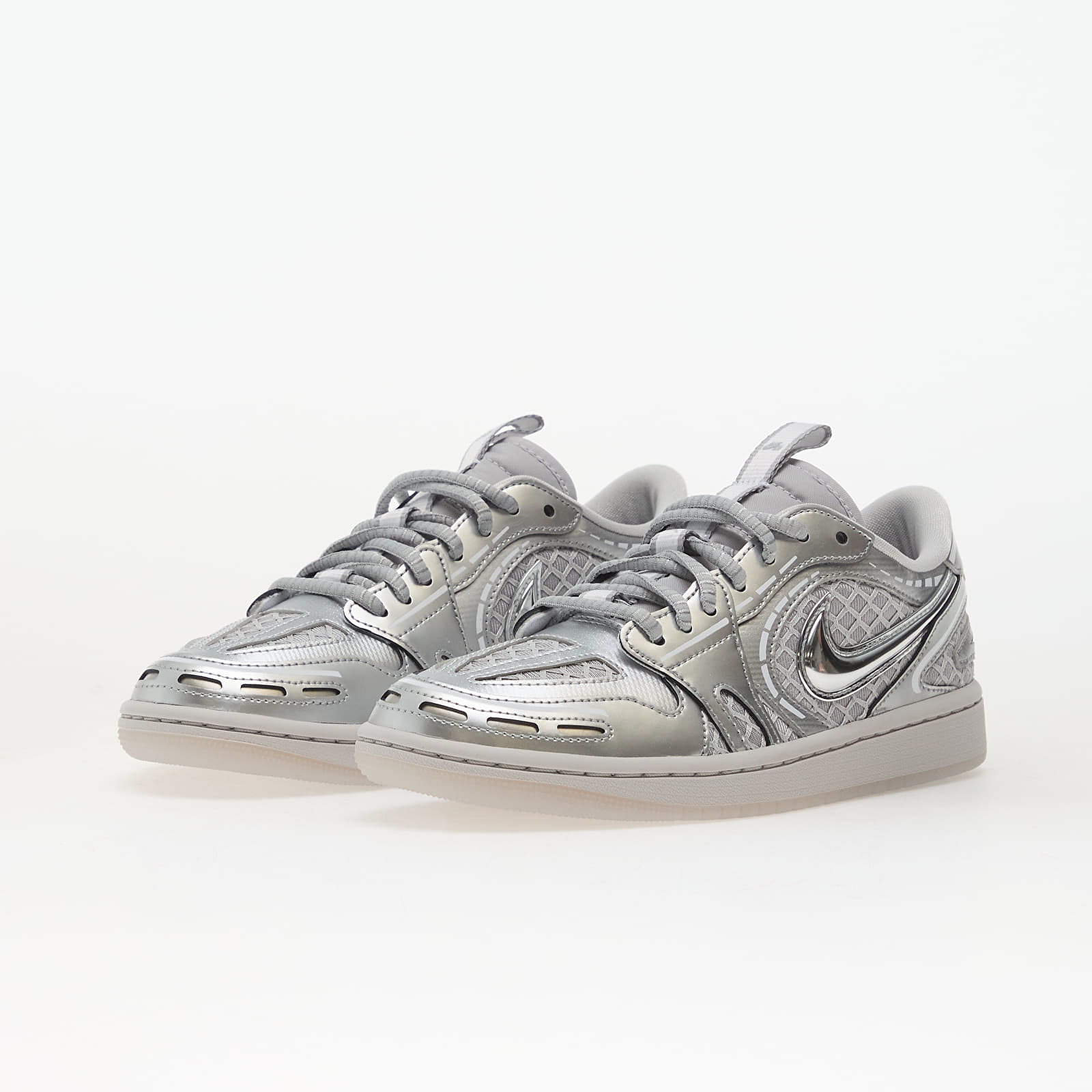 Sapatos de mulher Air Jordan W 1 Low Method Of Make Neutral Grey/ Metallic Silver-White