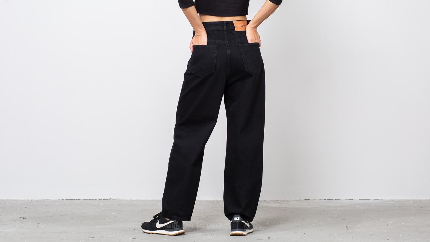 Pants and jeans SELECTED Felli Volume Mom Jeans Black Denim