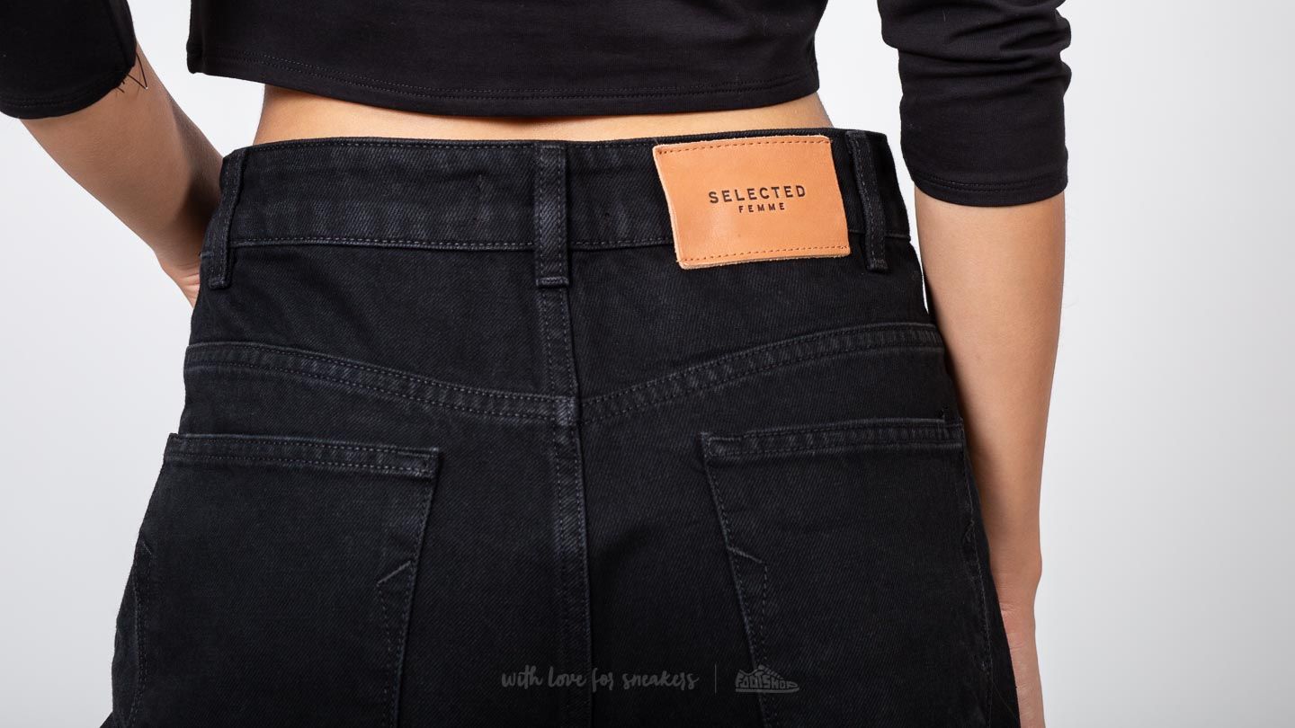 Pants and jeans SELECTED Felli Volume Mom Jeans Black Denim