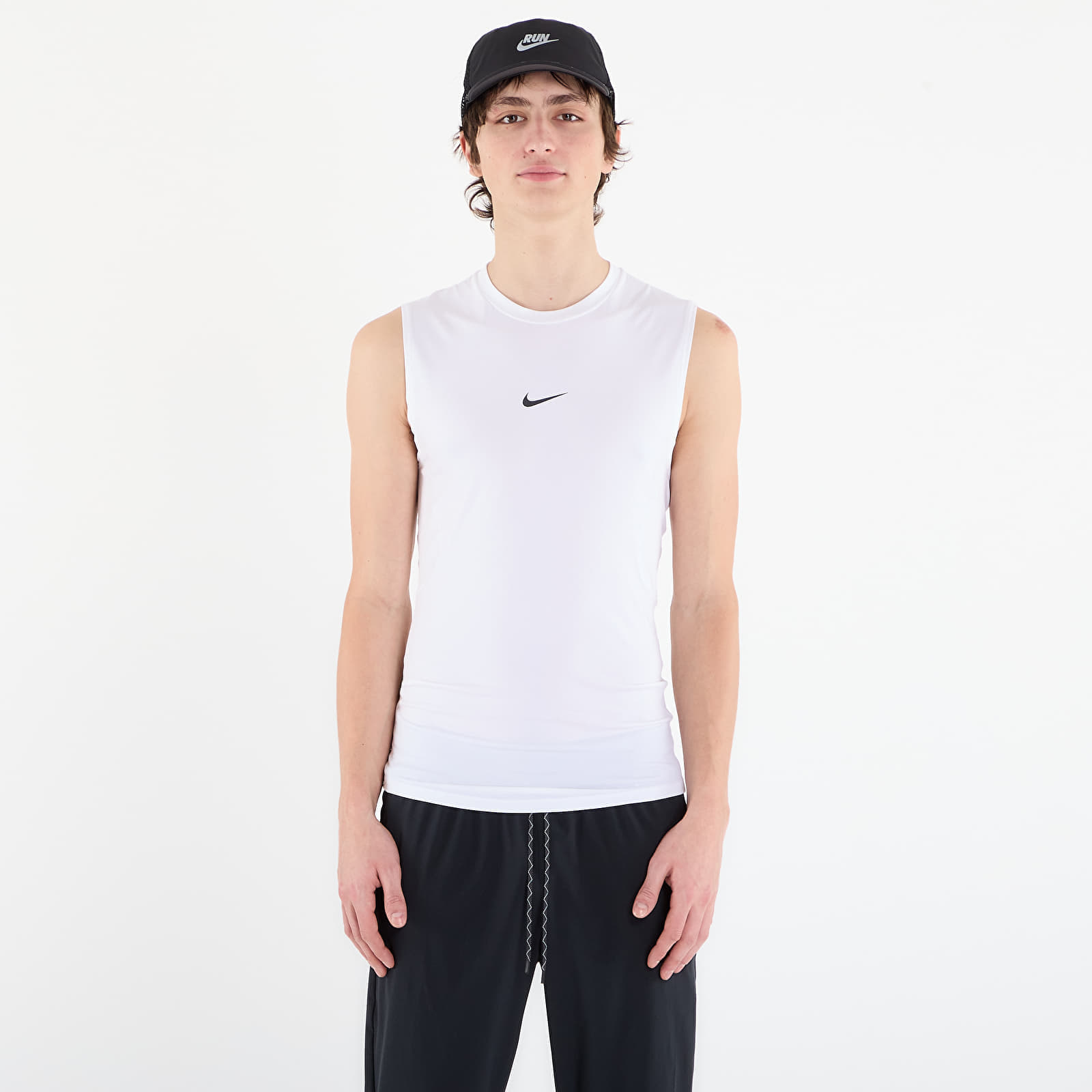 Nike Pro Men's Dri-FIT Tight Sleeveless Fitness Top White/ Black XL