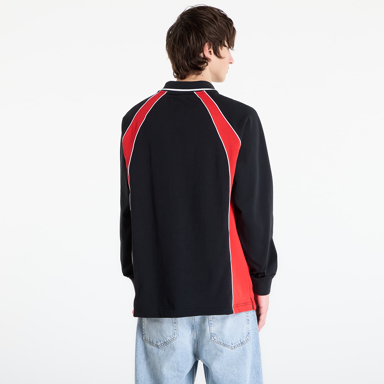 Dresy Jordan Flight Men's Long-Sleeve Polo Jersey Black/ University Red/ University Red