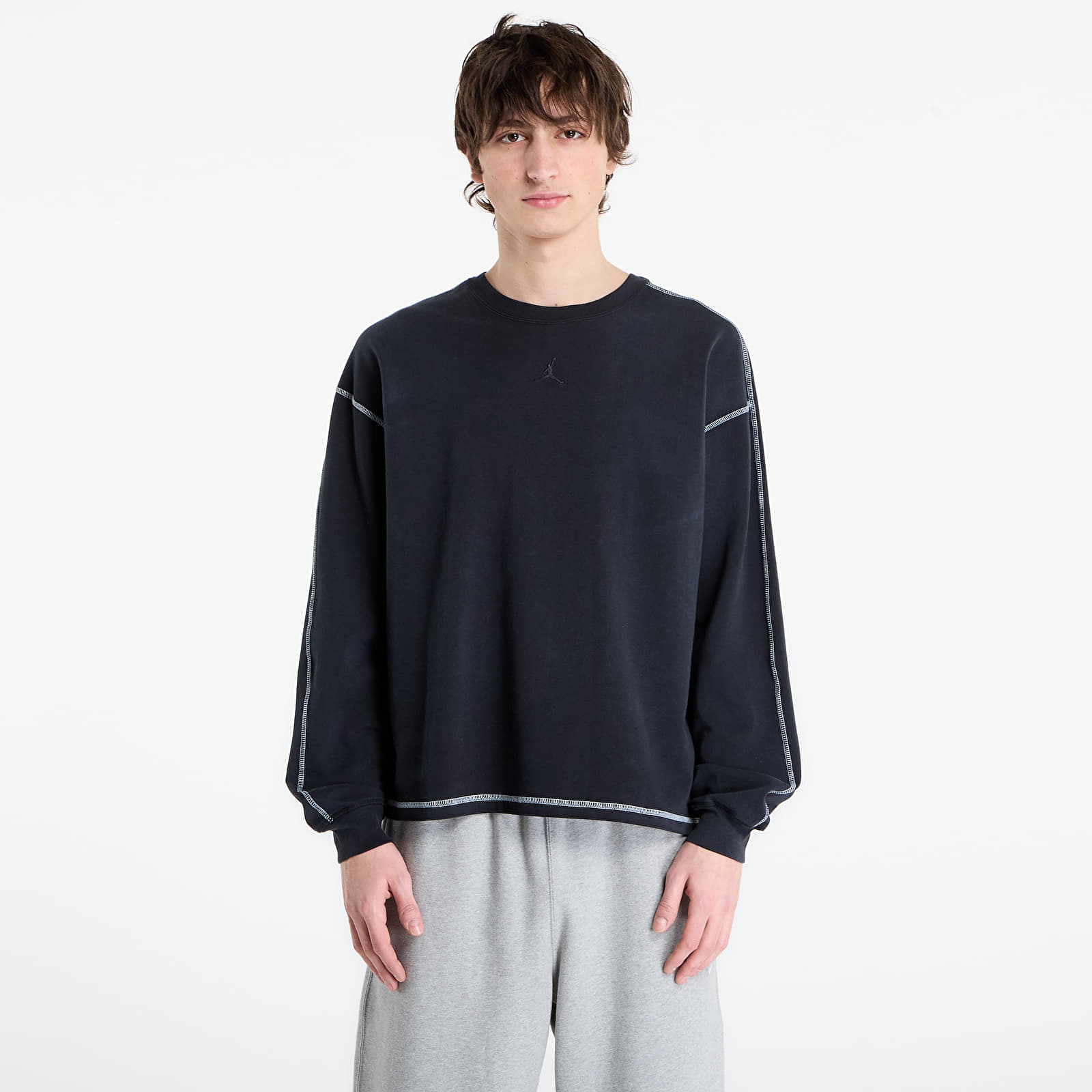 Sweatshirt Jordan Flight Mens Heavyweight Long-Sleeve Top Black/ Sail/ Black M