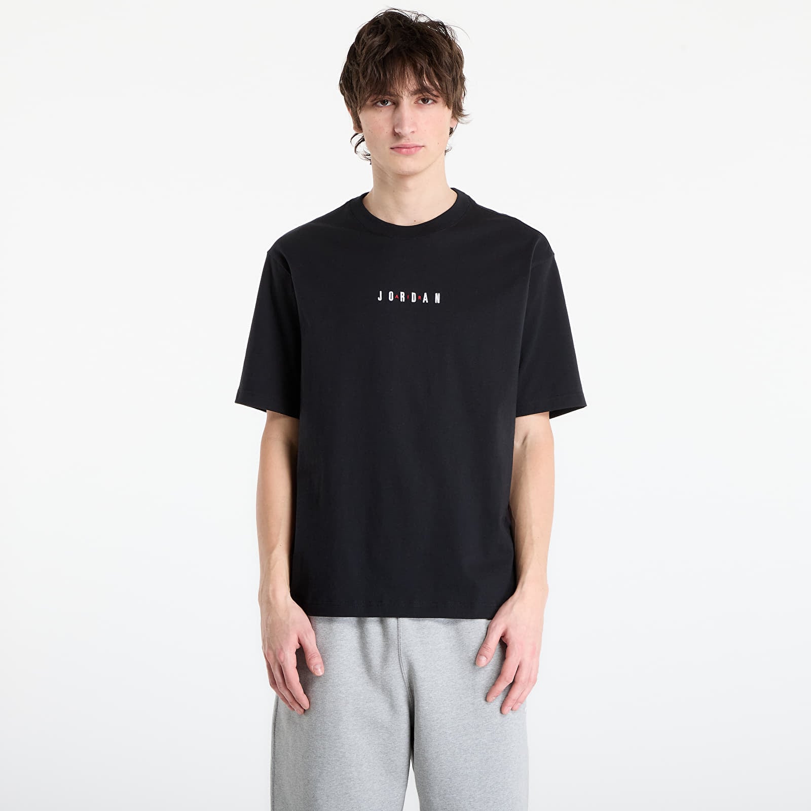 Тениски Jordan Men's Embroidered T-Shirt Black/ Sail/ Sail