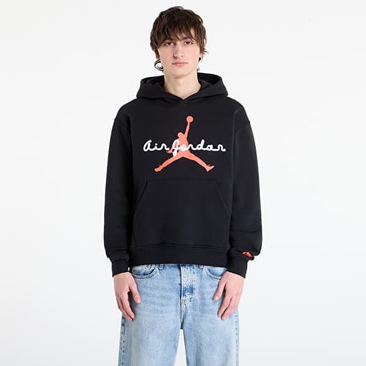Felpa Jordan Brooklyn Fleece Men's Pullover Hoodie Black/ Infrared 23