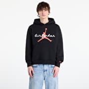 Jordan Brooklyn Fleece Men's Pullover Hoodie Black/ Infrared 23