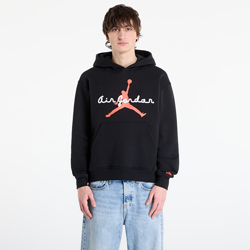 Mikina Jordan Brooklyn Fleece Men's Pullover Hoodie Black/ Infrared 23