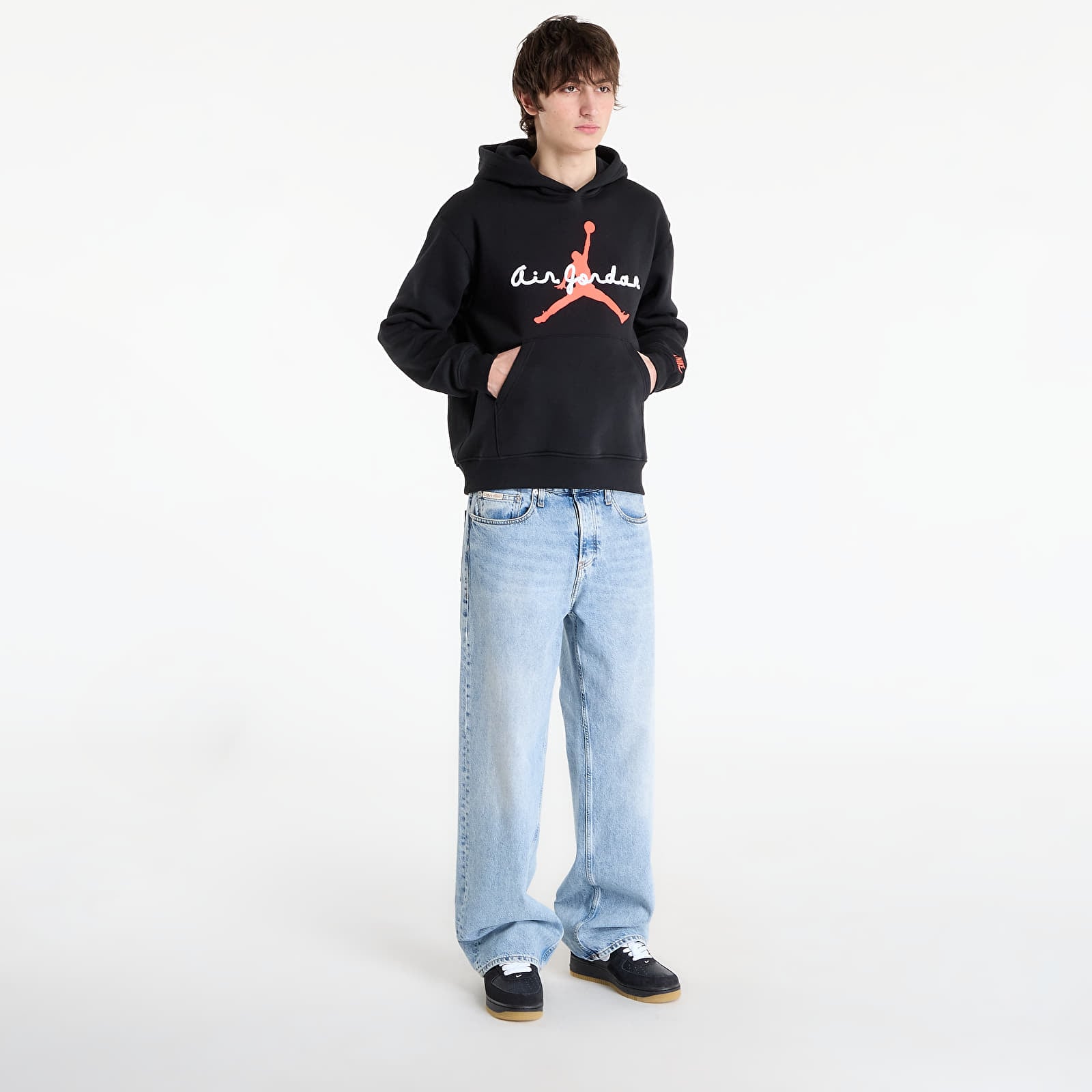 Sweatjacken und Sweatshirts Jordan Brooklyn Fleece Men's Pullover Hoodie Black/ Infrared 23