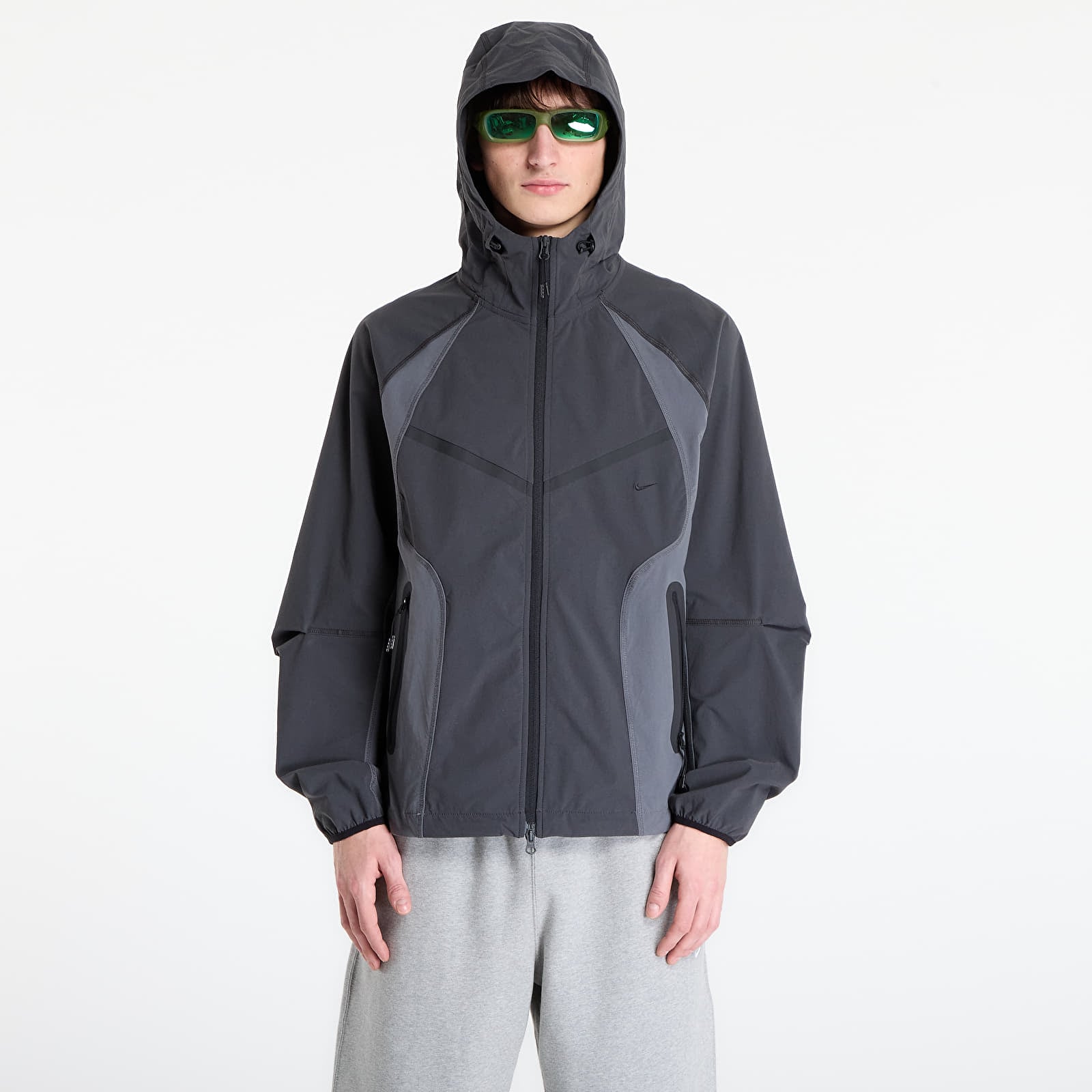 Giacche Nike Tech Men's Dri-FIT Woven Full-Zip Color-Block Windrunner Jacket Anthracite/ Iron Grey/ Black