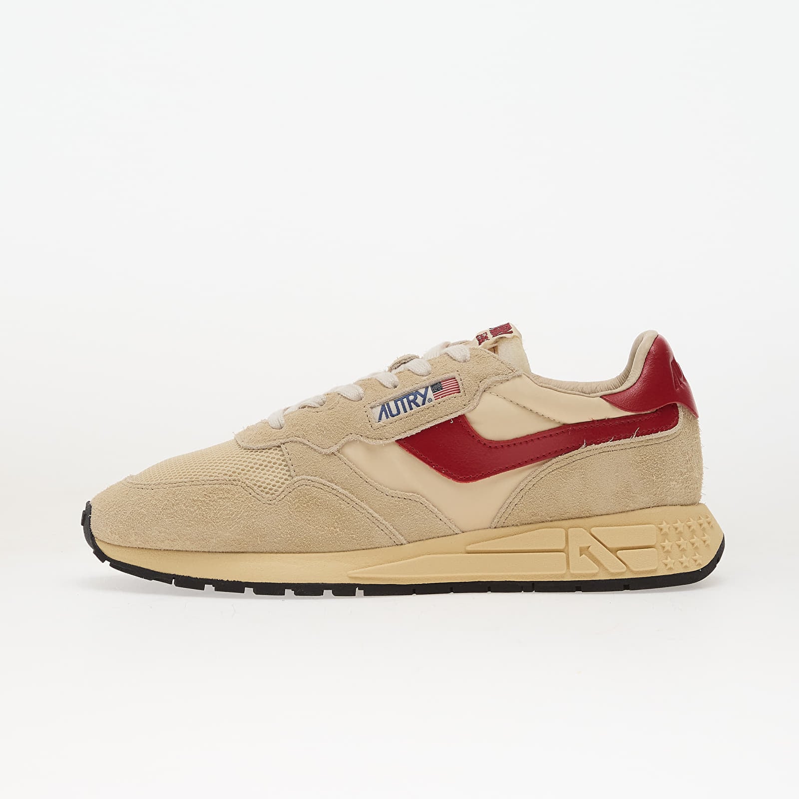Sneakers Autry Reelwind Low Man Suede/ Net Ecru/ Red - WWLMUT34