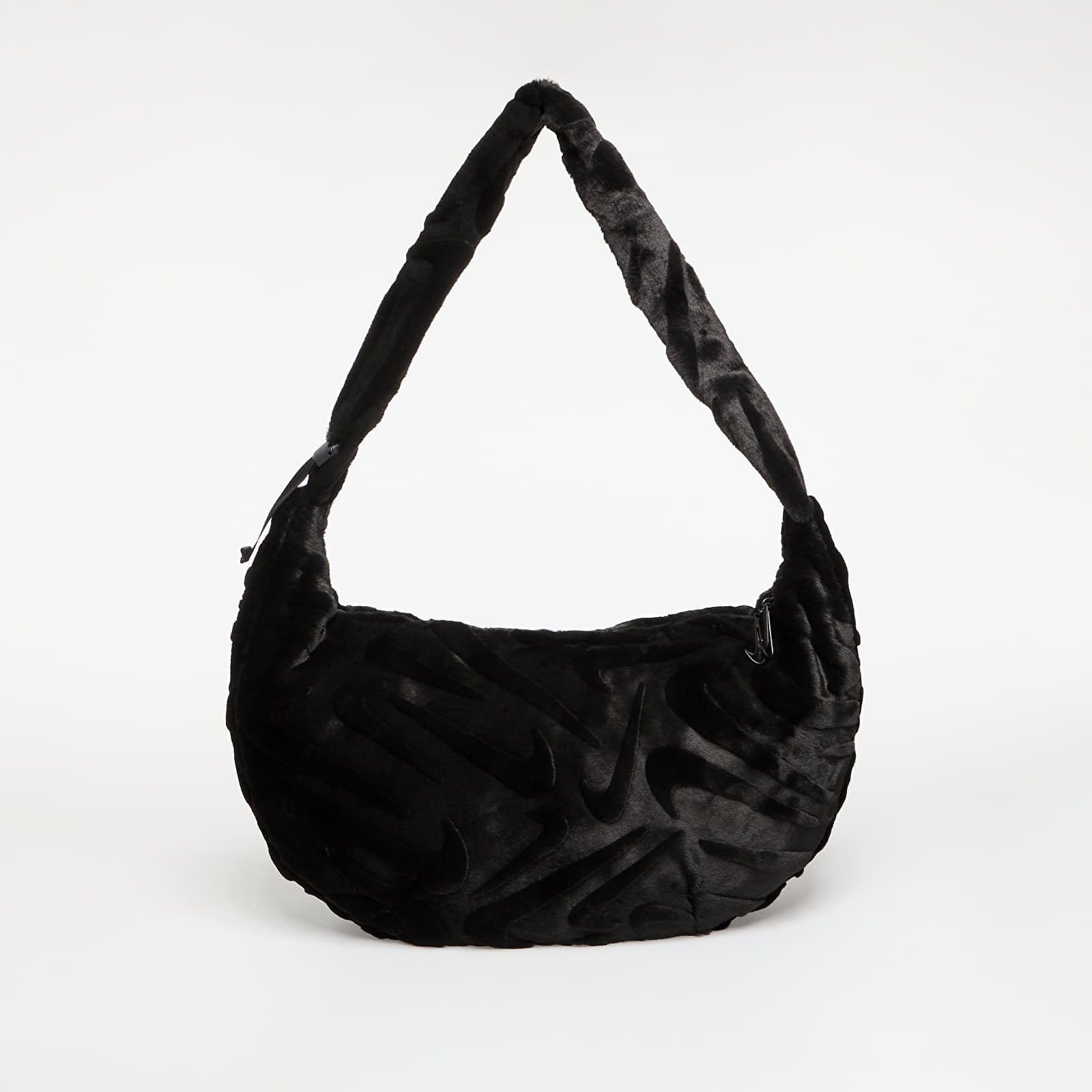 Ανδρικές τσάντες ώμου Nike Sportswear Faux Fur Slouchy Bag 19L Black/ Black