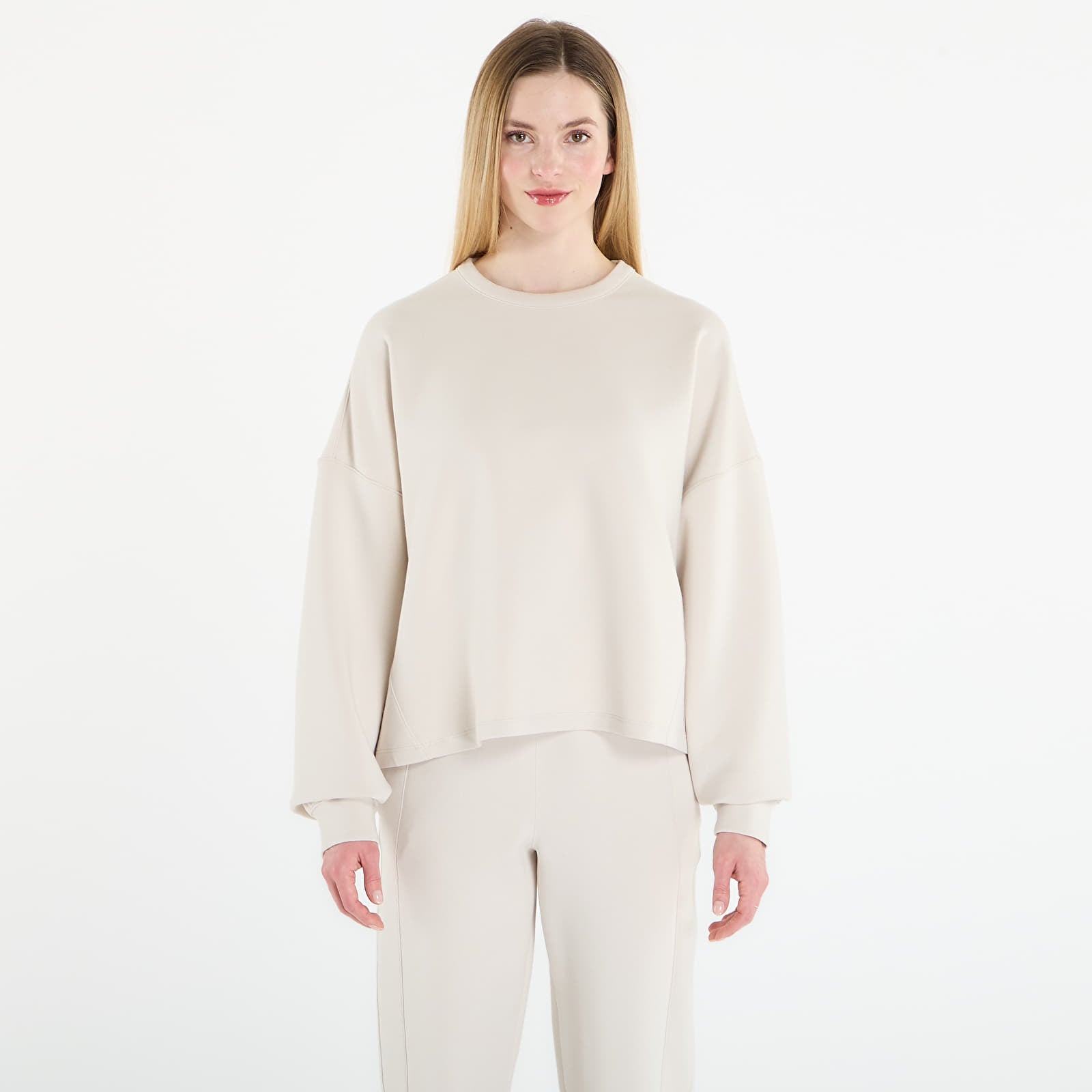 Felpe con cappuccio donna Nike 24.7 ImpossiblySoft Women's Dri-FIT Oversized Crew-Neck Top Lt Orewood Brn/ Lt Iron Ore