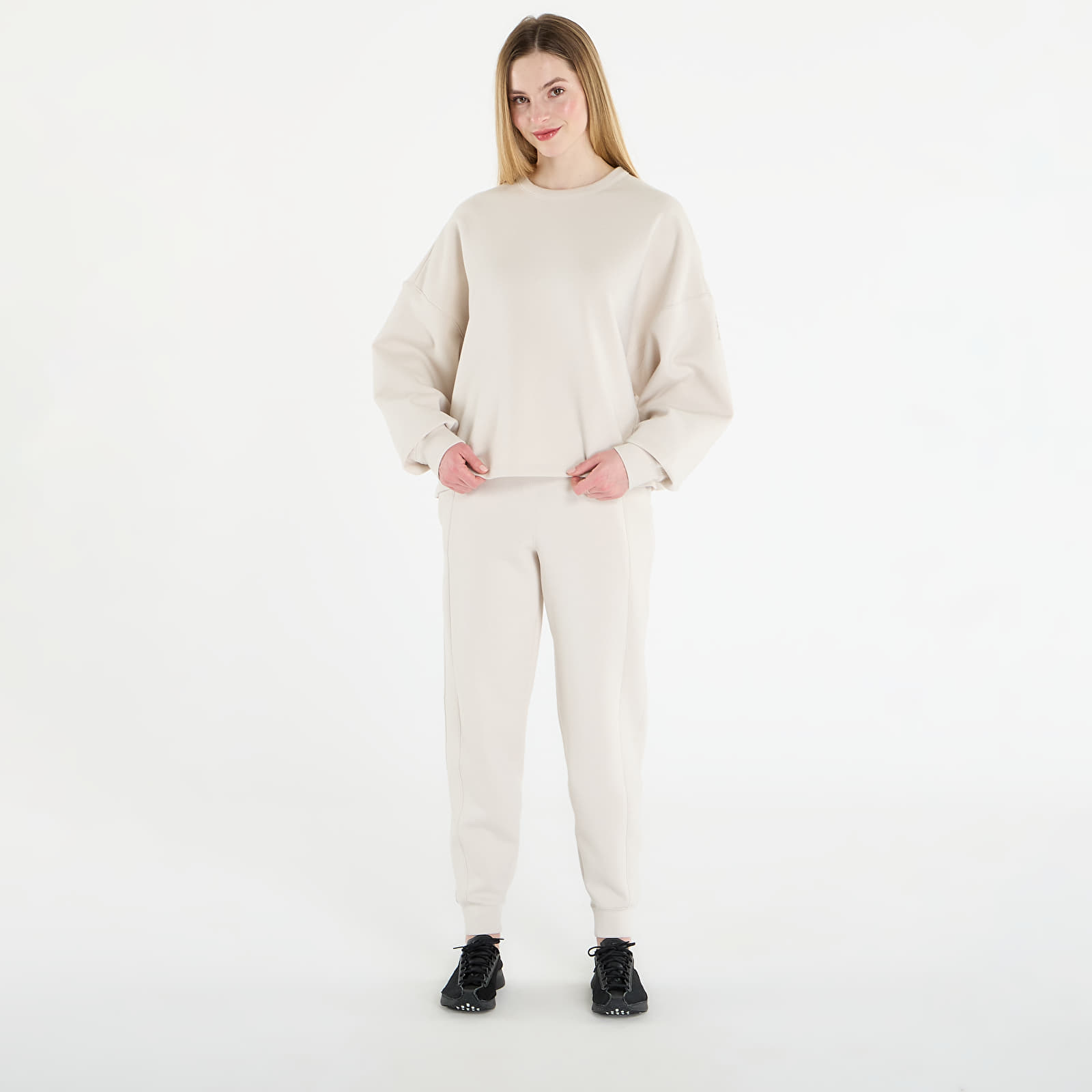 Felpe con cappuccio donna Nike 24.7 ImpossiblySoft Women's Dri-FIT Oversized Crew-Neck Top Lt Orewood Brn/ Lt Iron Ore