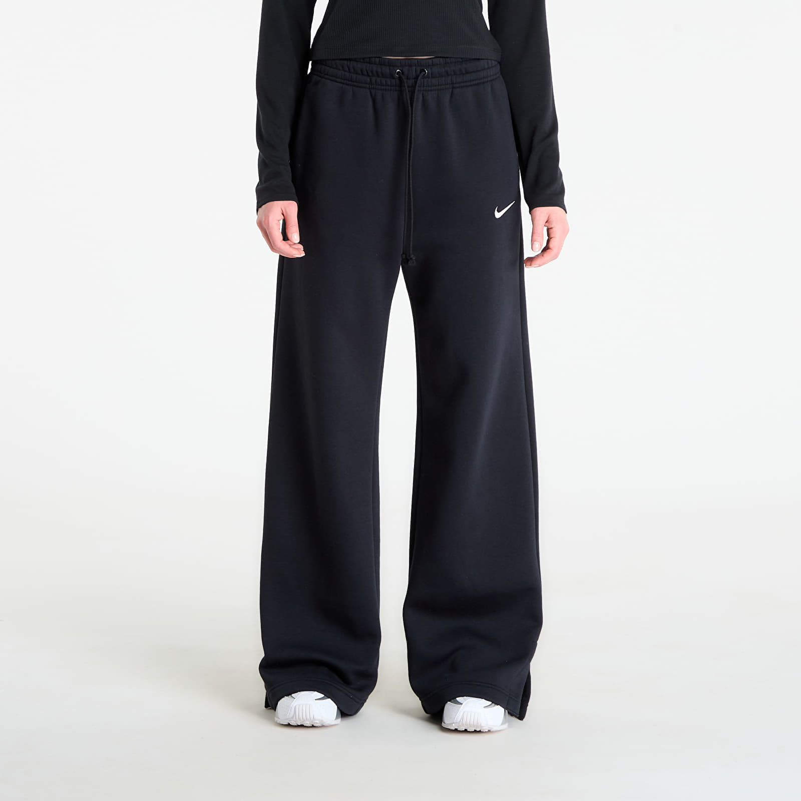 Потници Nike Sportswear Phoenix Fleece Women's High-Waisted Wide-Leg Pants Black/ Sail M