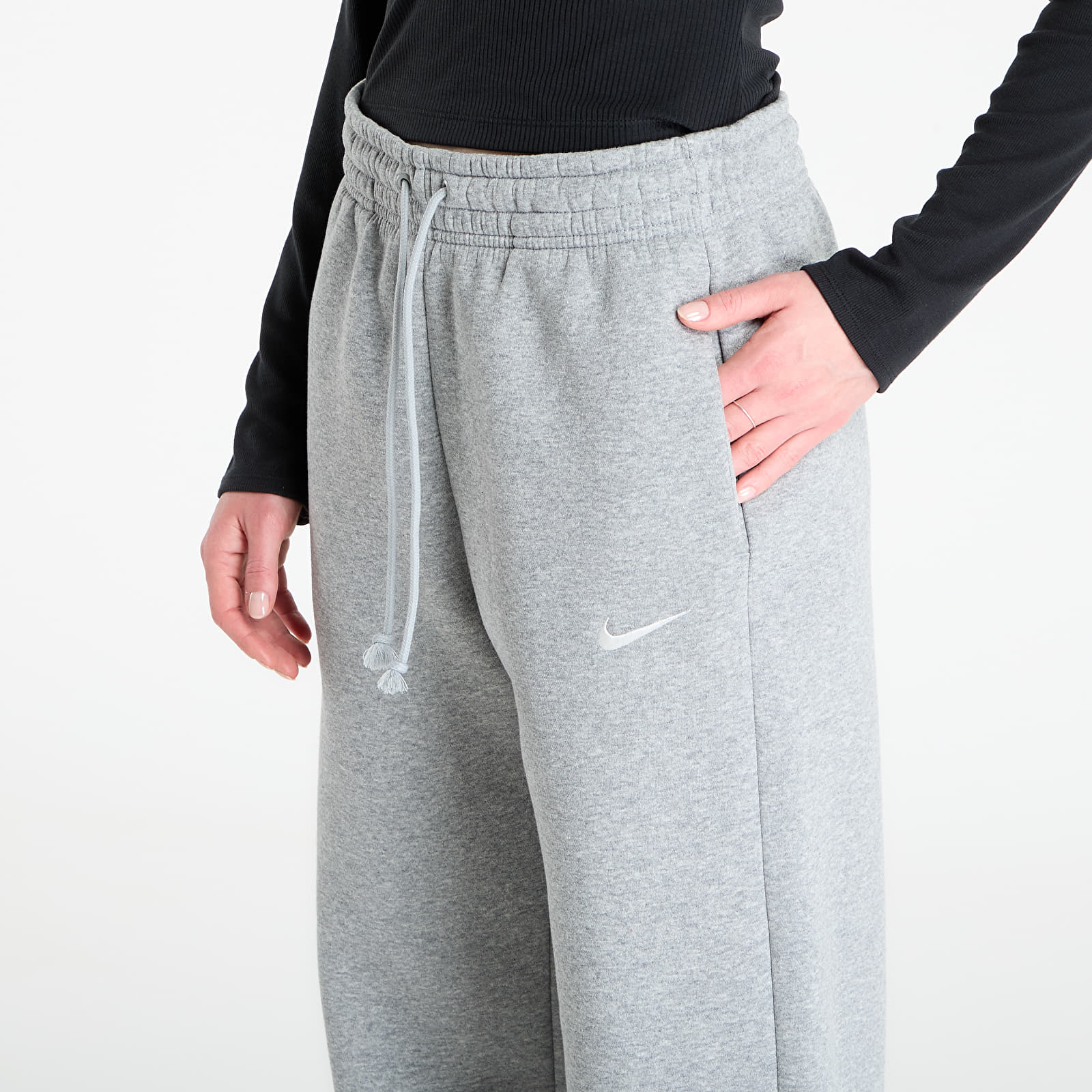 Pantaloni tuta donna Nike Sportswear Phoenix Fleece Women's High-Waisted Wide-Leg Pants Dk Grey Heather/ Sail