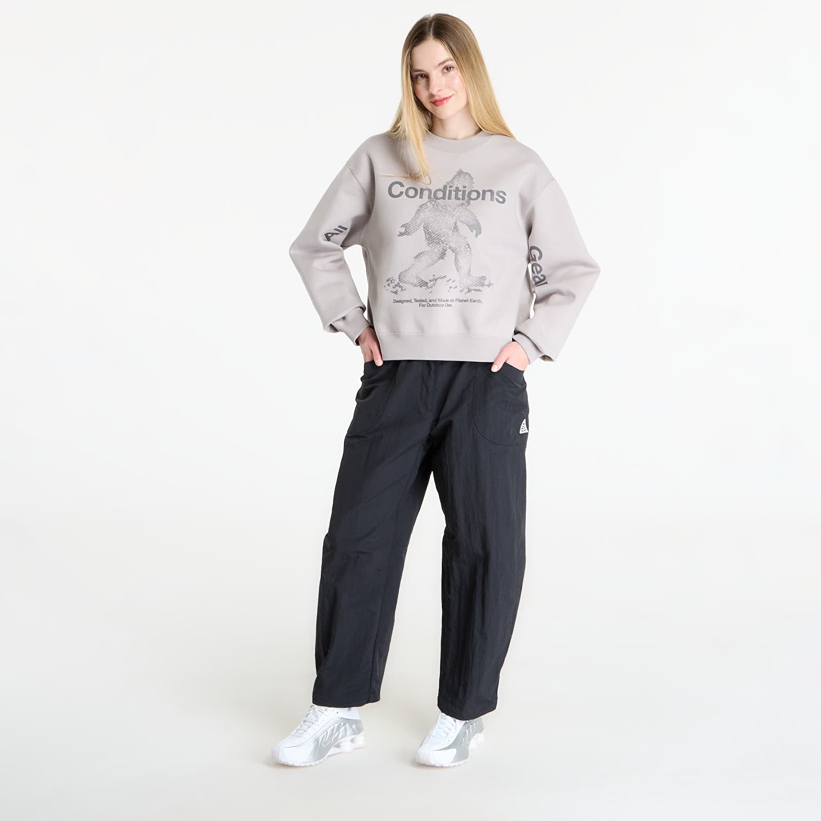 Felpe Nike ACG "Tuff Fleece" Women's Therma-FIT Crew-Neck Sweatshirt College Grey/ Anthracite/ Summit White