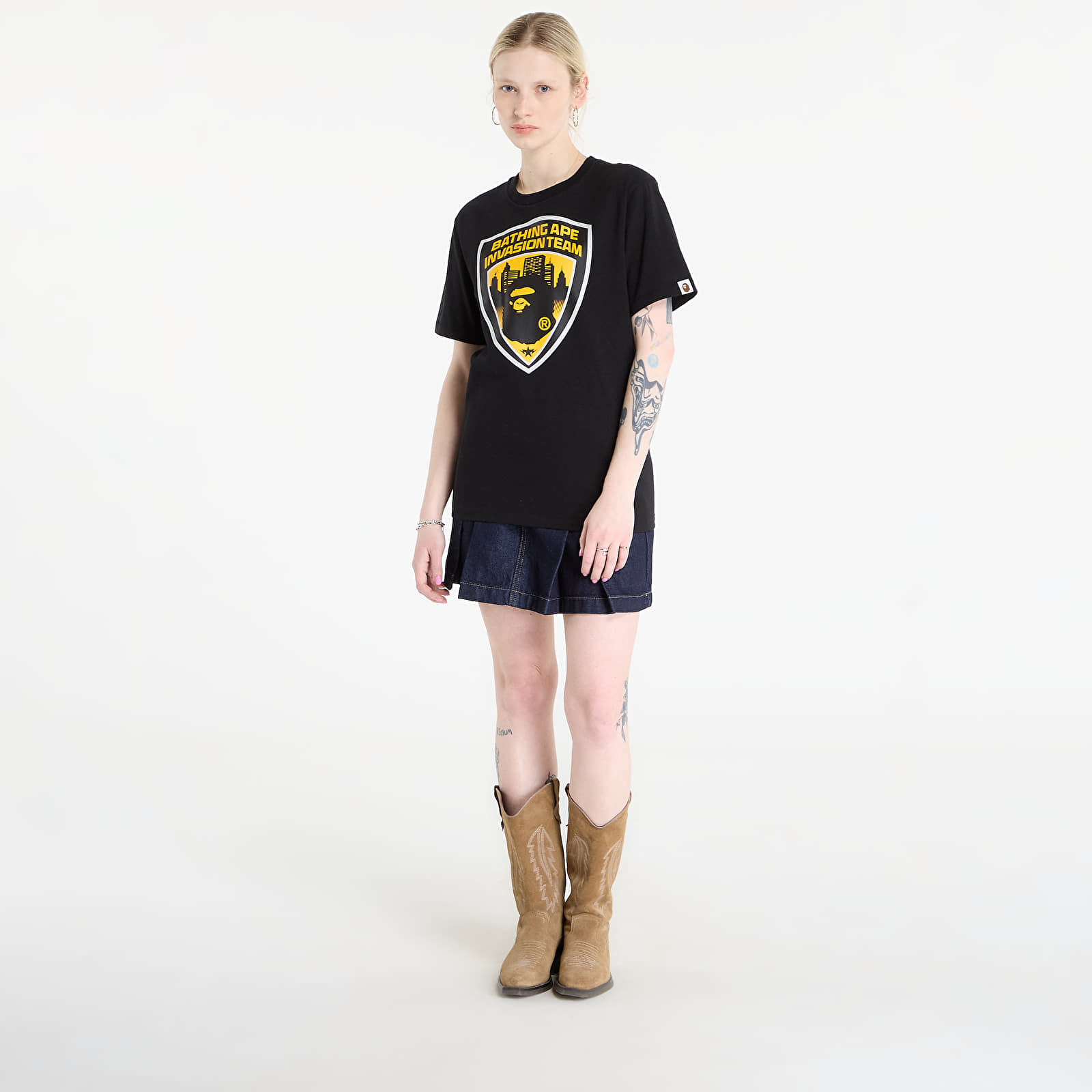 Moške majice  A BATHING APE Security Emblem Tee UNISEX Black
