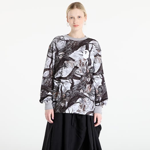 Tričko A BATHING APE Tree Edge Camo Relaxed Fit Ls Tee UNISEX White