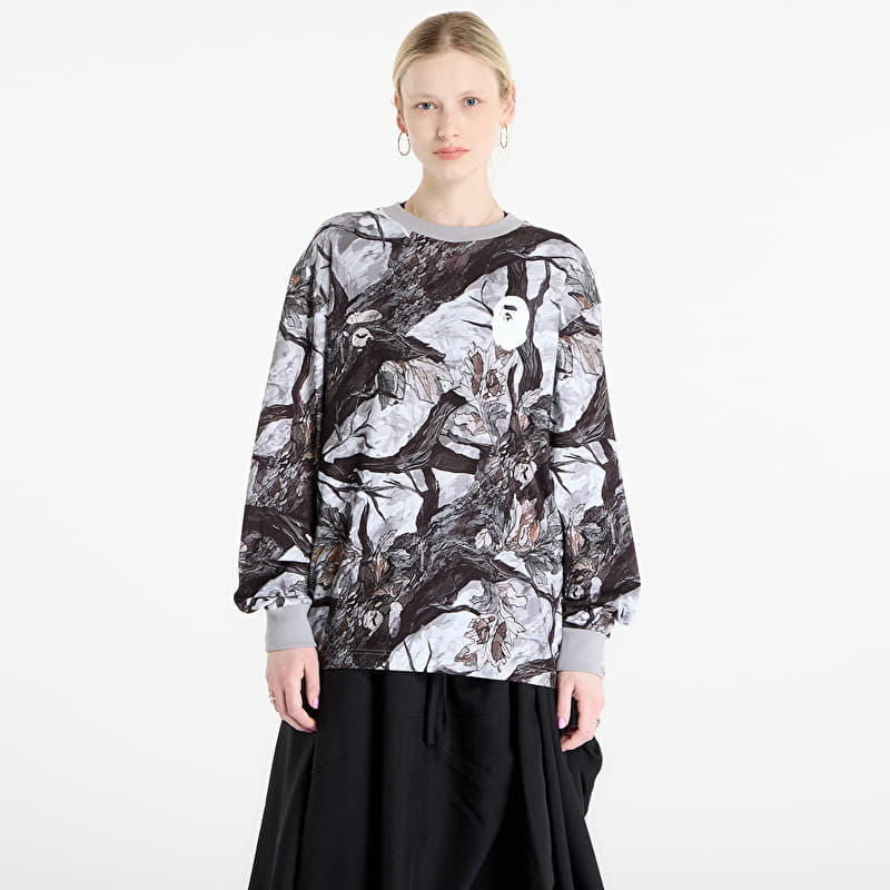 T-shirt A BATHING APE Tree Edge Camo Relaxed Fit Ls Tee UNISEX White