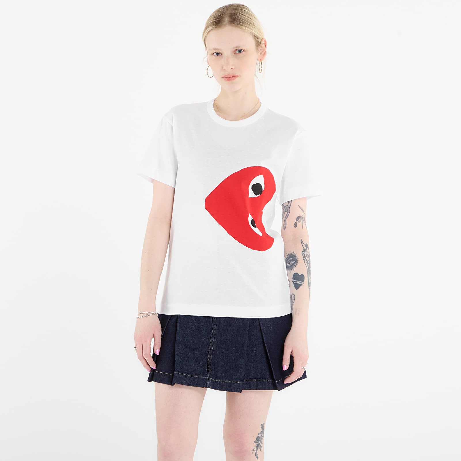 T-paidat Comme des Garçons PLAY T-Shirt Logo Print Knit UNISEX White