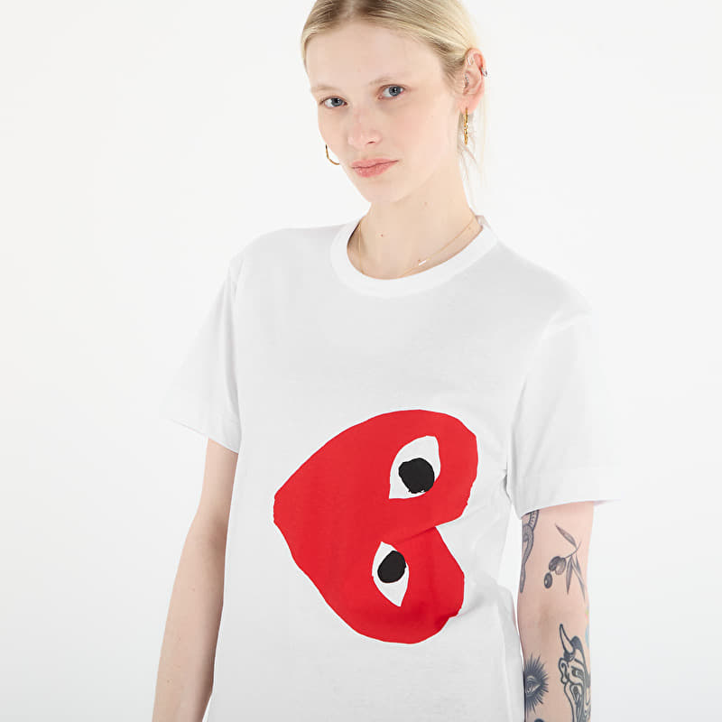 Comme des Garçons PLAY T-Shirt Logo Print Knit UNISEX White | Footshop