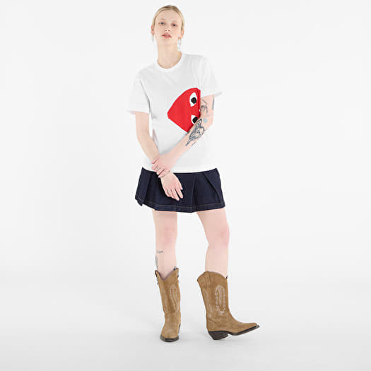 Comme des Garçons PLAY T-Shirt Logo Print Knit UNISEX White | Footshop