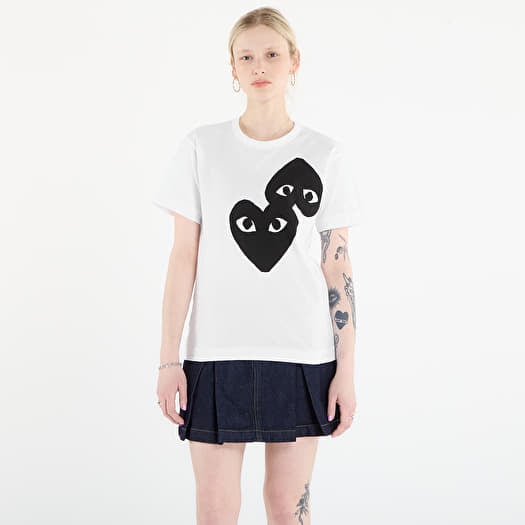 Tričko Comme des Garçons PLAY T-Shirt Logo Print Knit UNISEX White