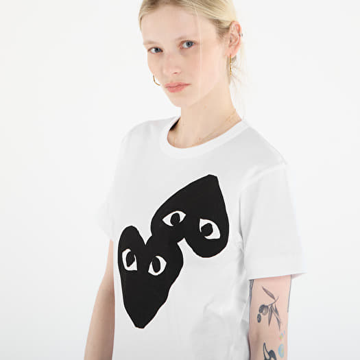 Comme des Garçons PLAY T-Shirt Logo Print Knit UNISEX White | Footshop
