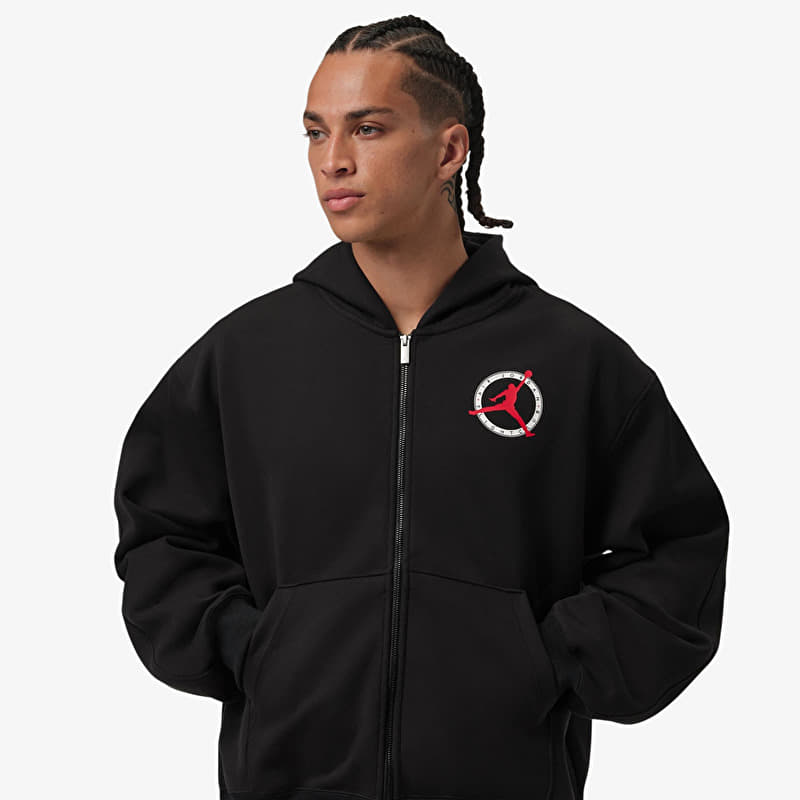 Mikina Jordan Flight Club Fleece Men's Full-Zip Knit Sweatshirt Black